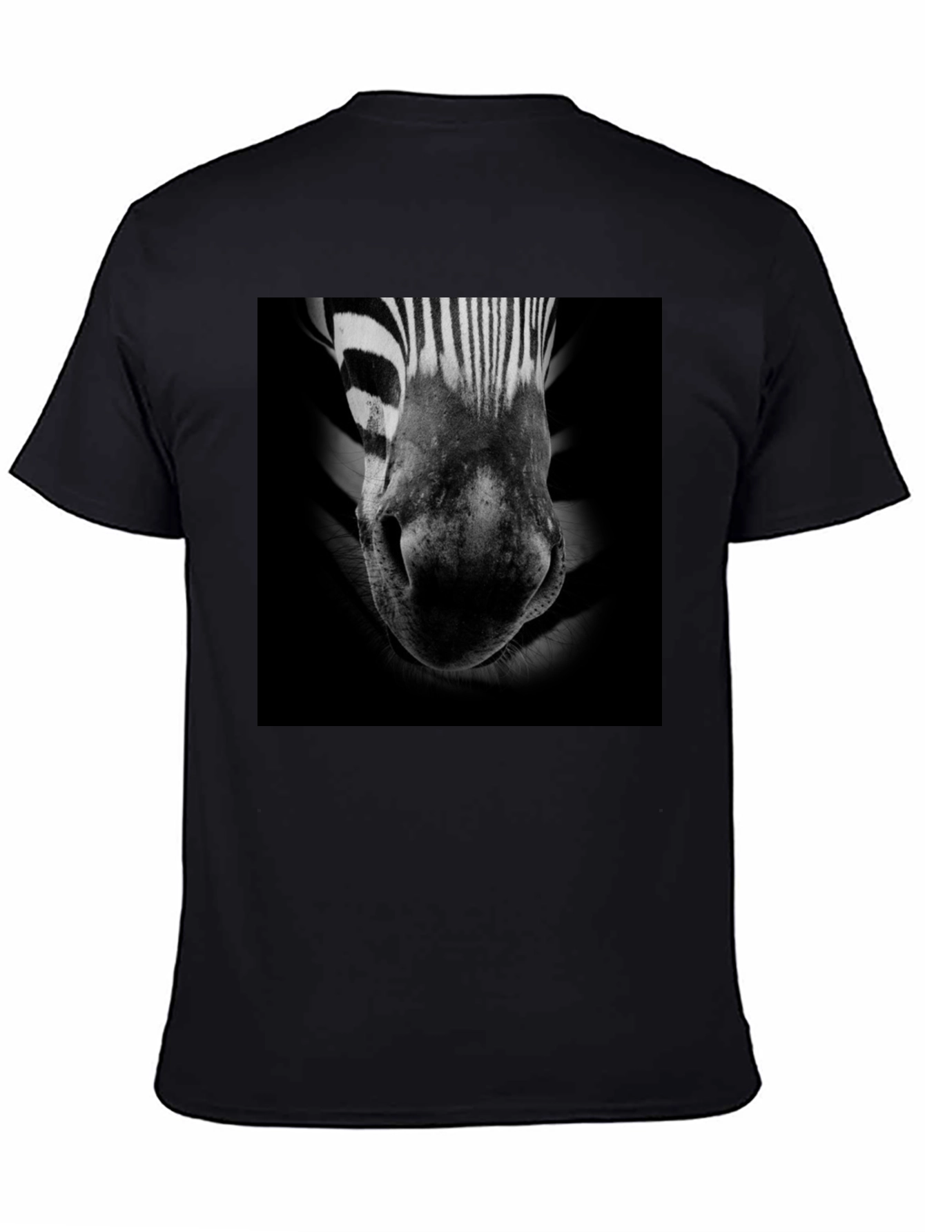 Black Zebra Nose Graphic T-Shirt - Black Cotton Tee view 4