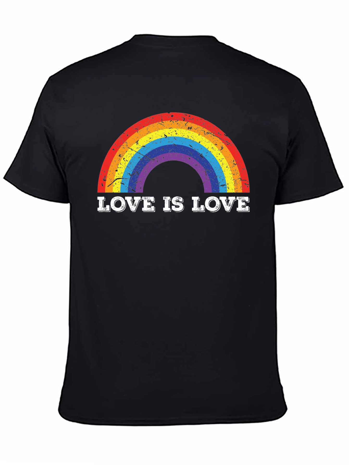 Black Love Is Love Rainbow Graphic Tee - Pride T-Shirt view 4