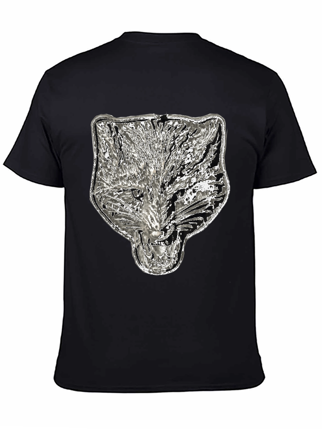 Black Wolf Graphic Tee - Black Cotton Blend view 4