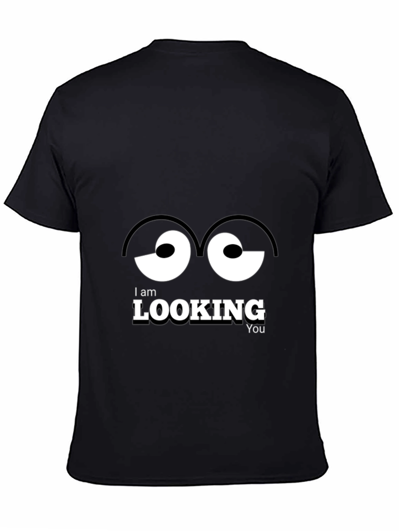 Funny Eyes Graphic Black T-Shirt - 4