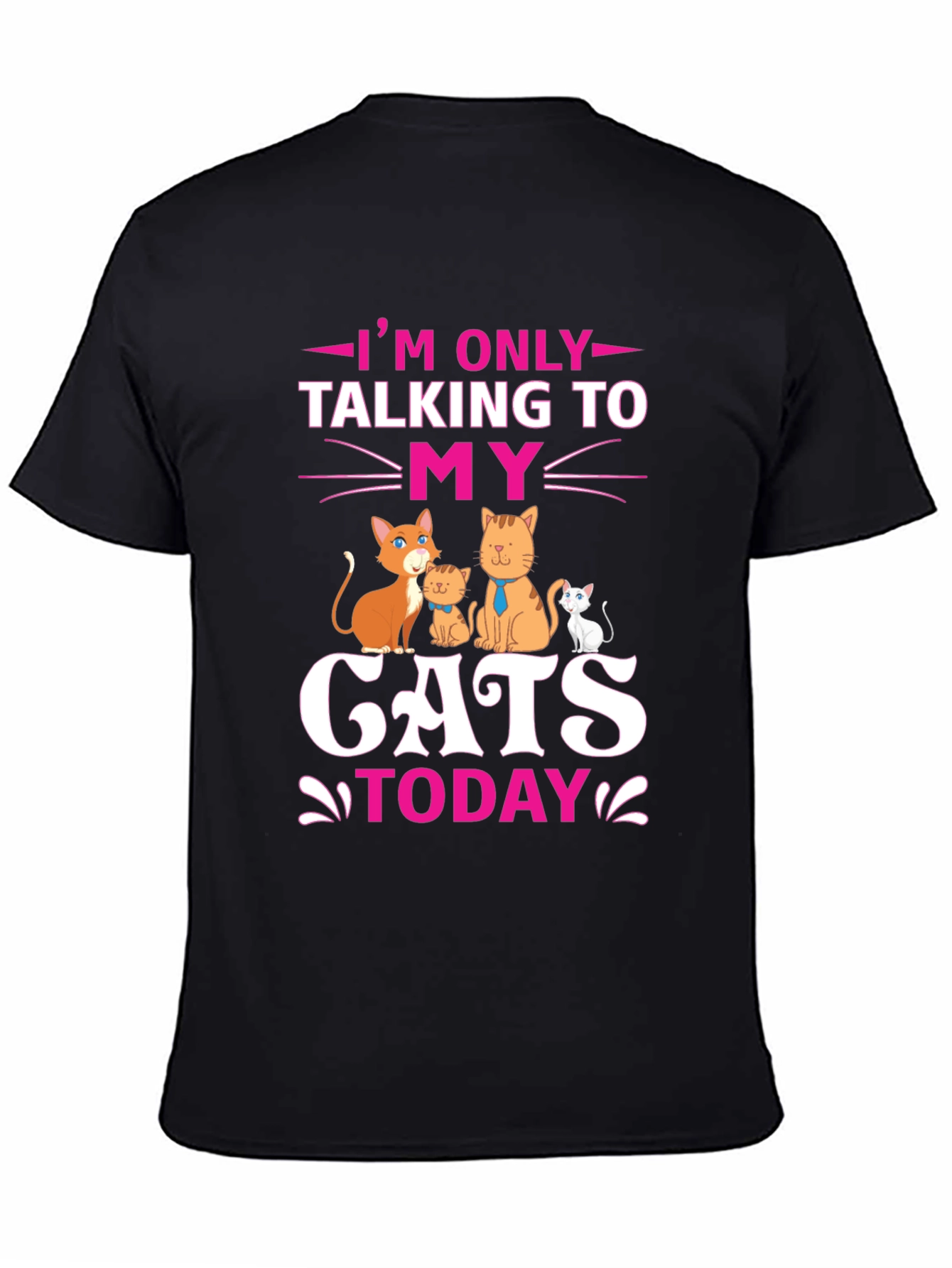 Black Cat Lover T-Shirt - Talking to My Cats Today view 4