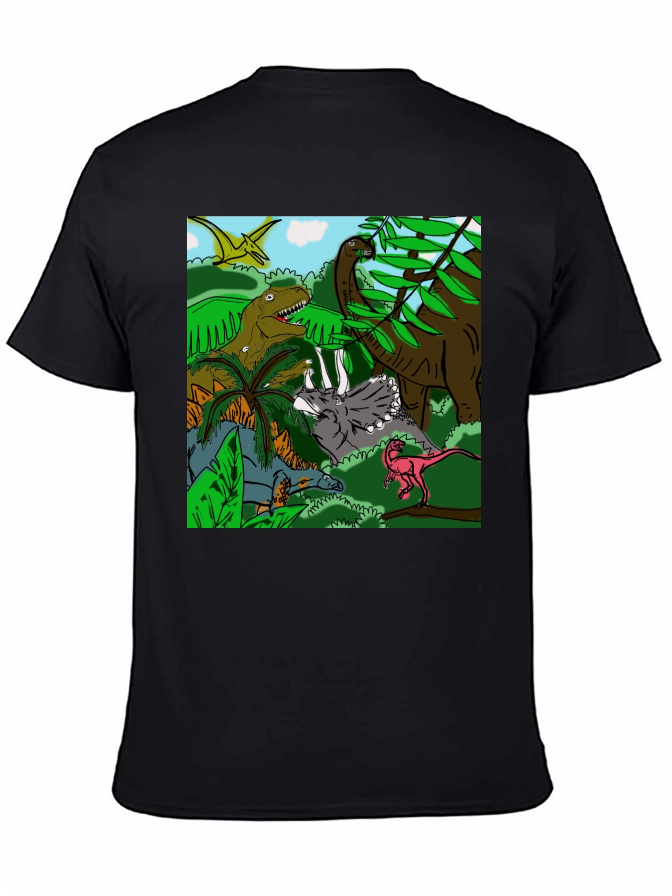 Black Dinosaur T-Shirt: Prehistoric Adventure Tee view 4