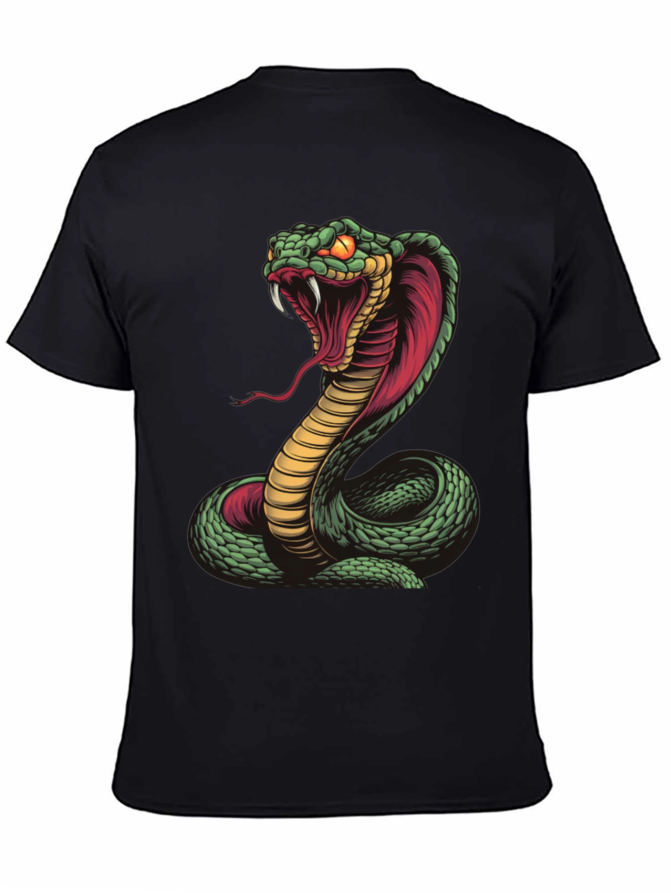 Black Cobra Snake Graphic Tee - Fierce Serpent Design view 4