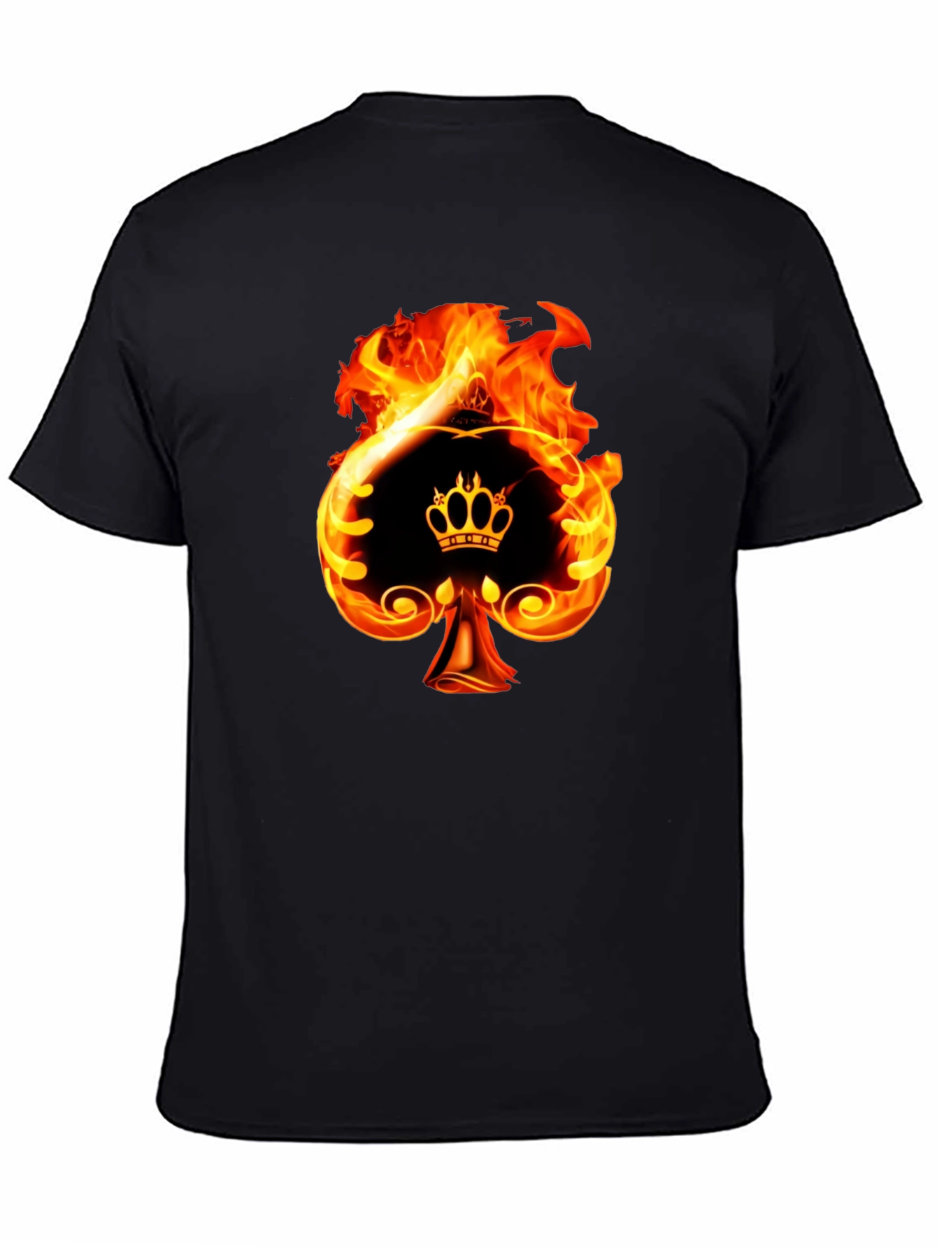Black Fiery Spade King Graphic Tee view 4