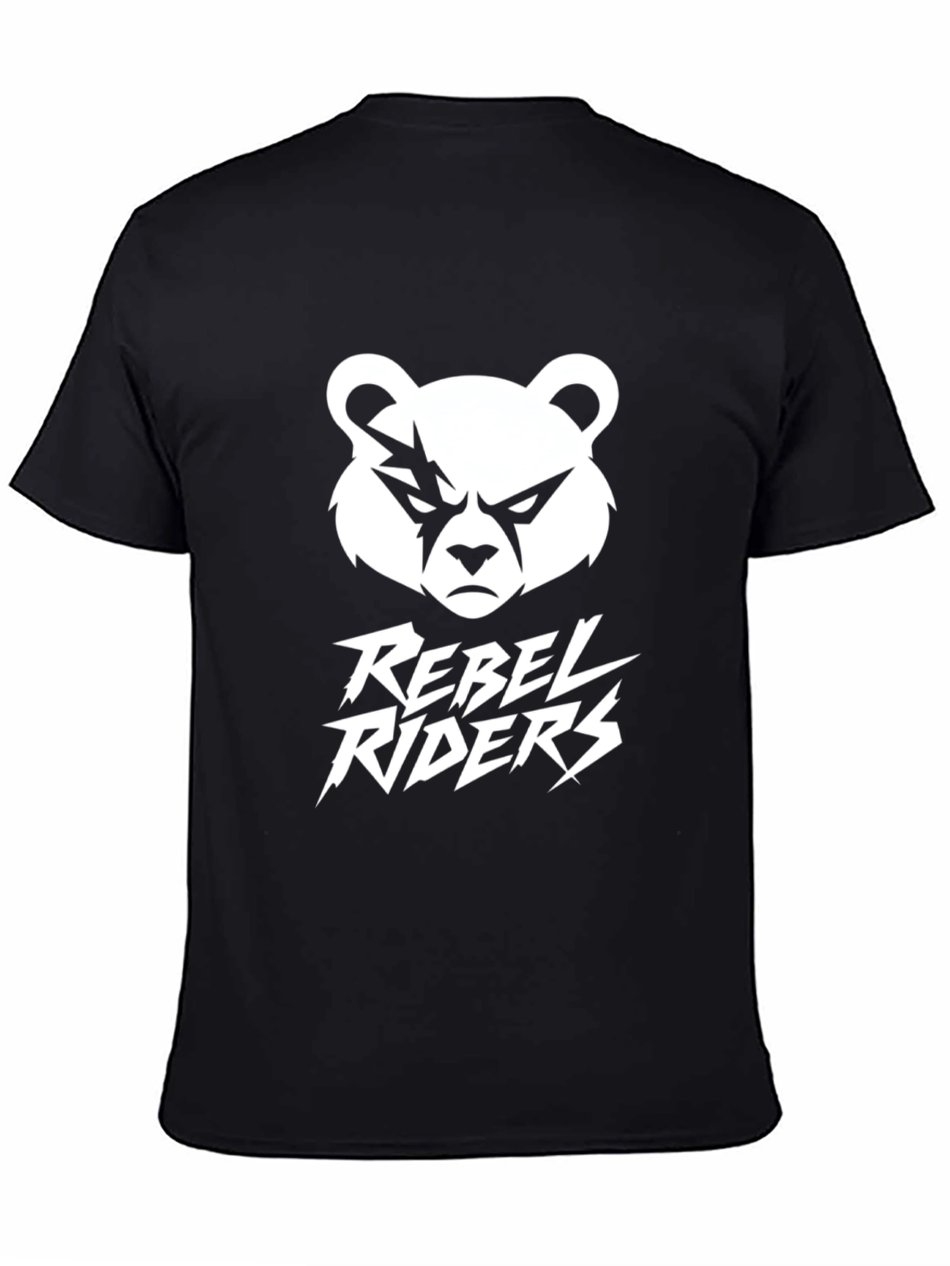 Black Rebel Riders Graphic Tee - Bold Black Cotton T-Shirt view 4