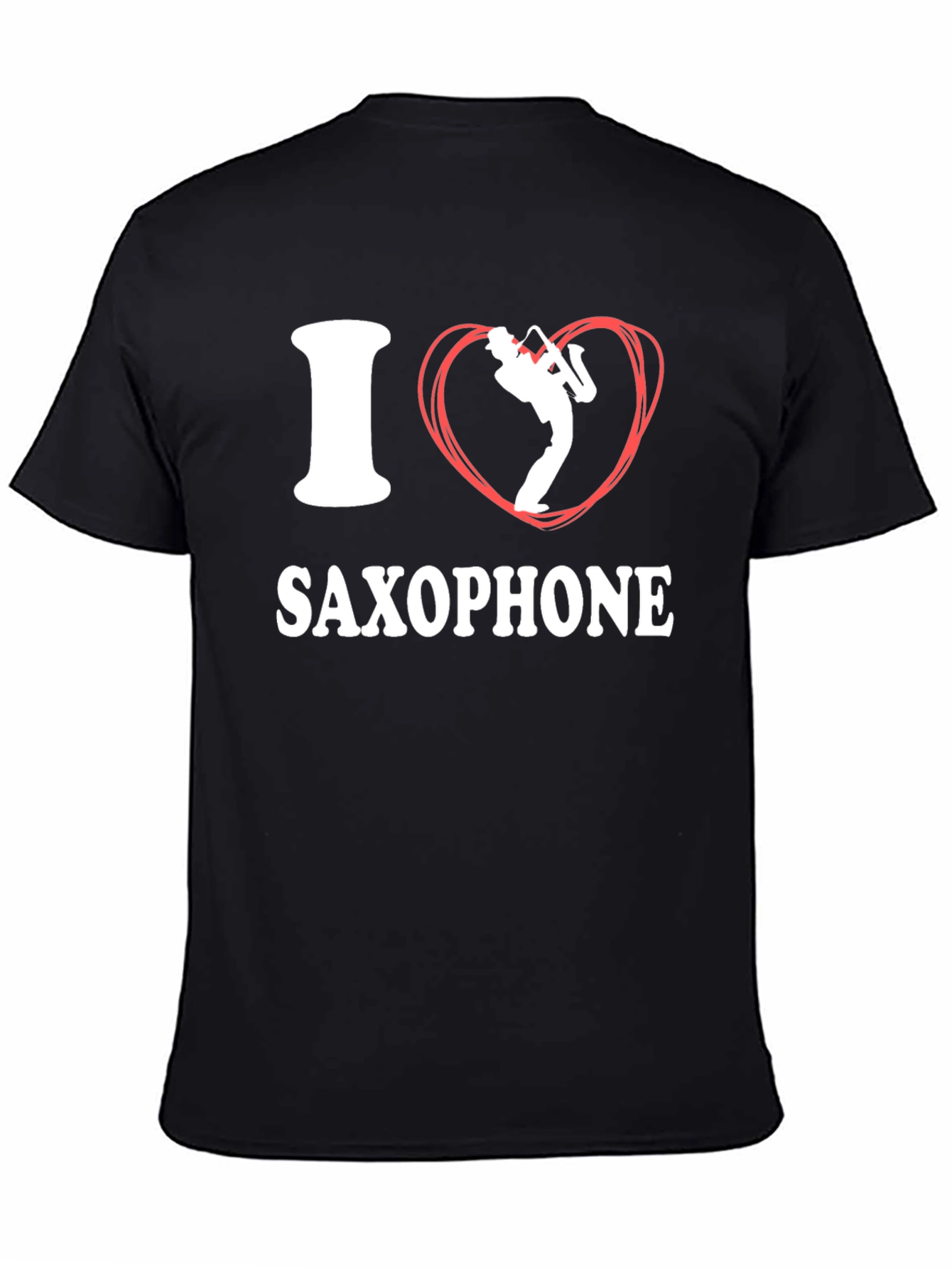 Black I Love Saxophone Graphic Tee view 4
