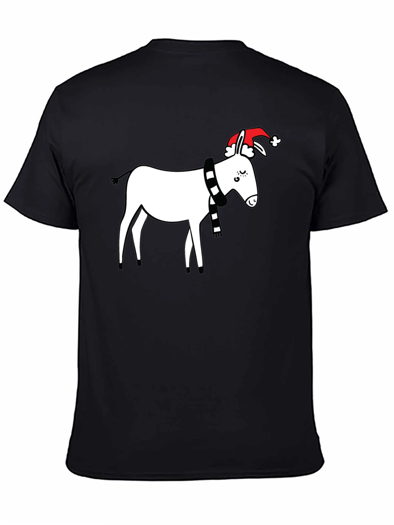 Black Festive Donkey T-Shirt - Holiday Humor view 4