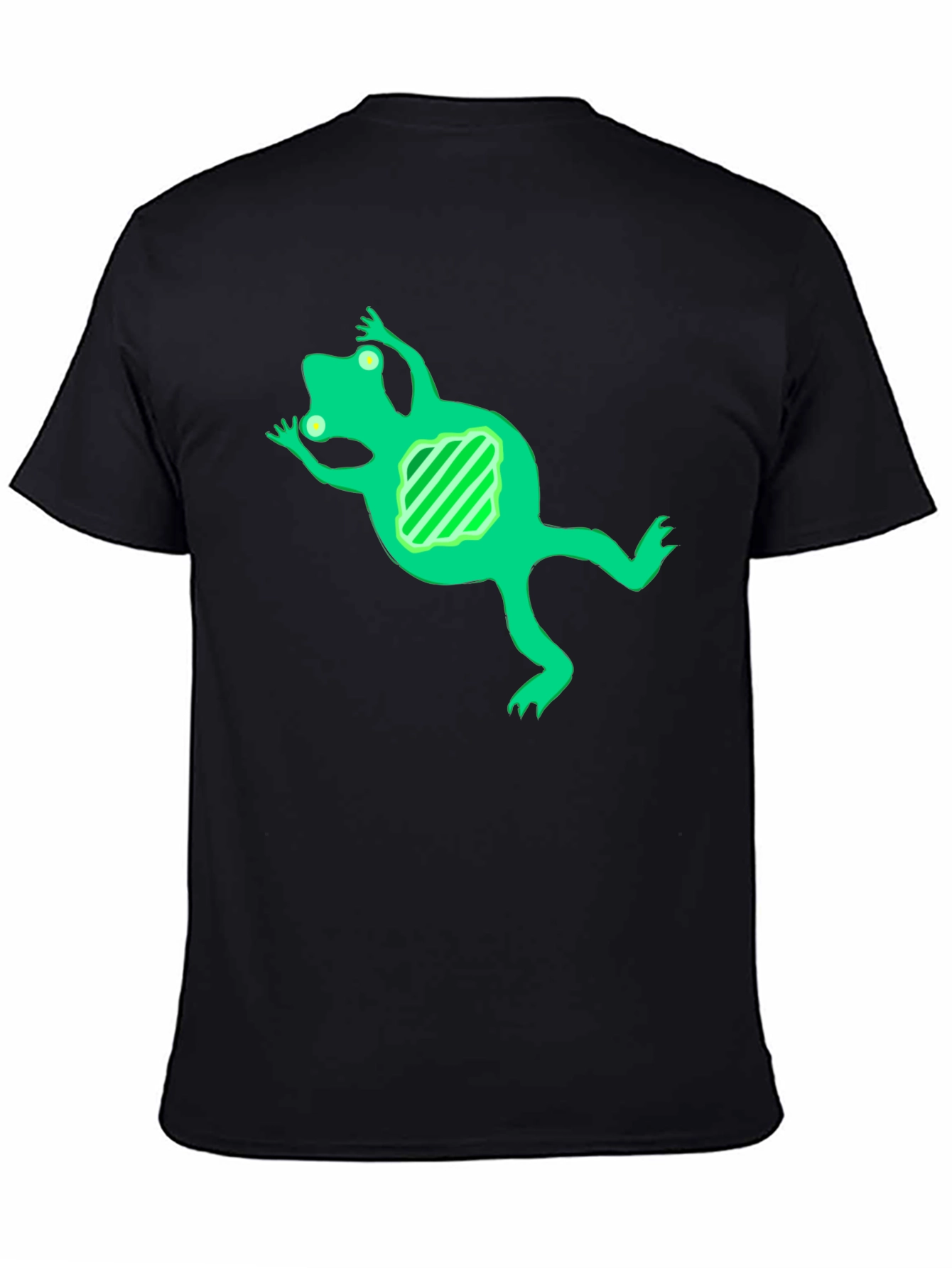 Black Cool Frog Graphic Tee - Black Cotton Blend view 4