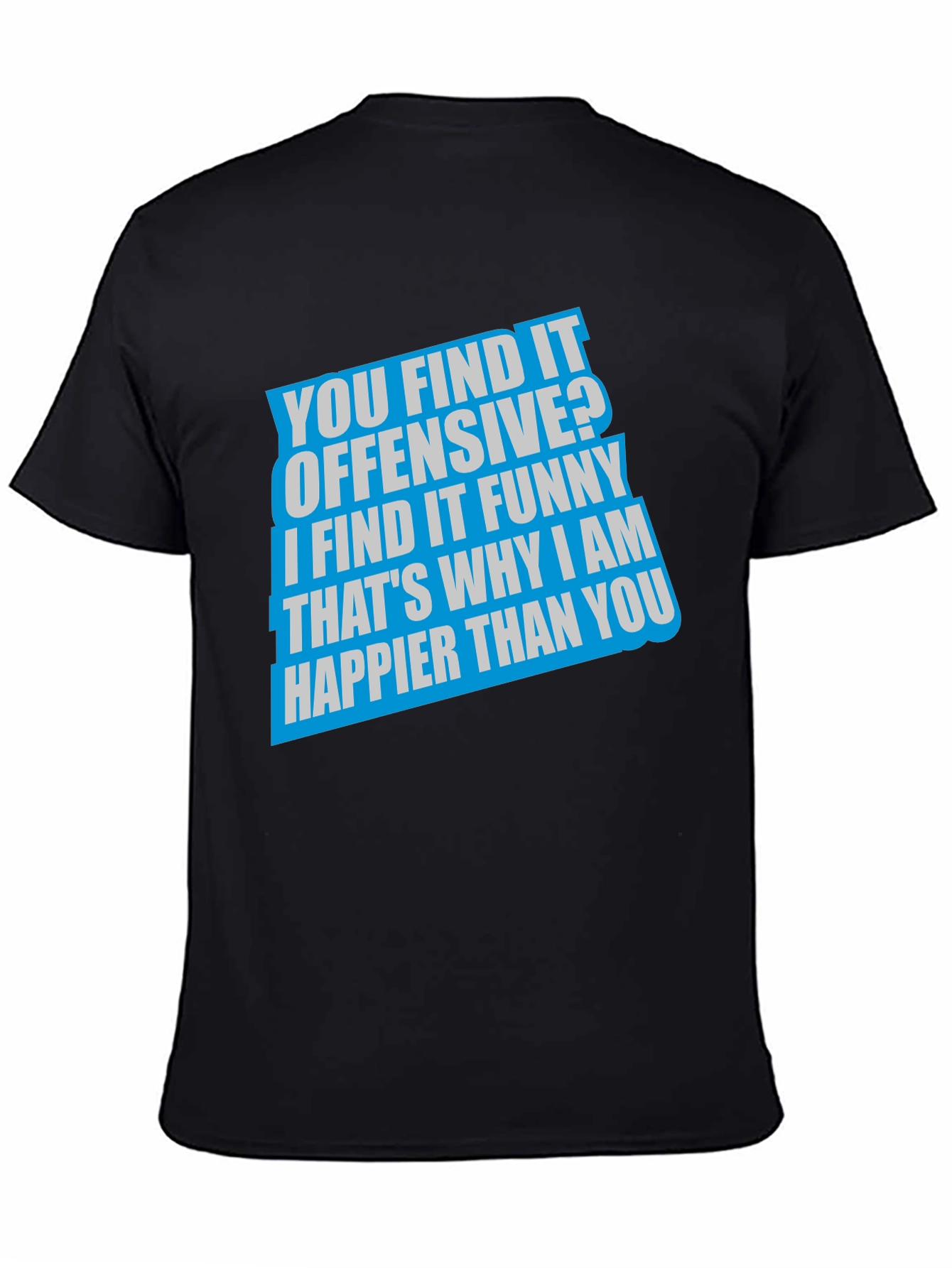 Black Offensive Funny Graphic T-Shirt - Black view 4