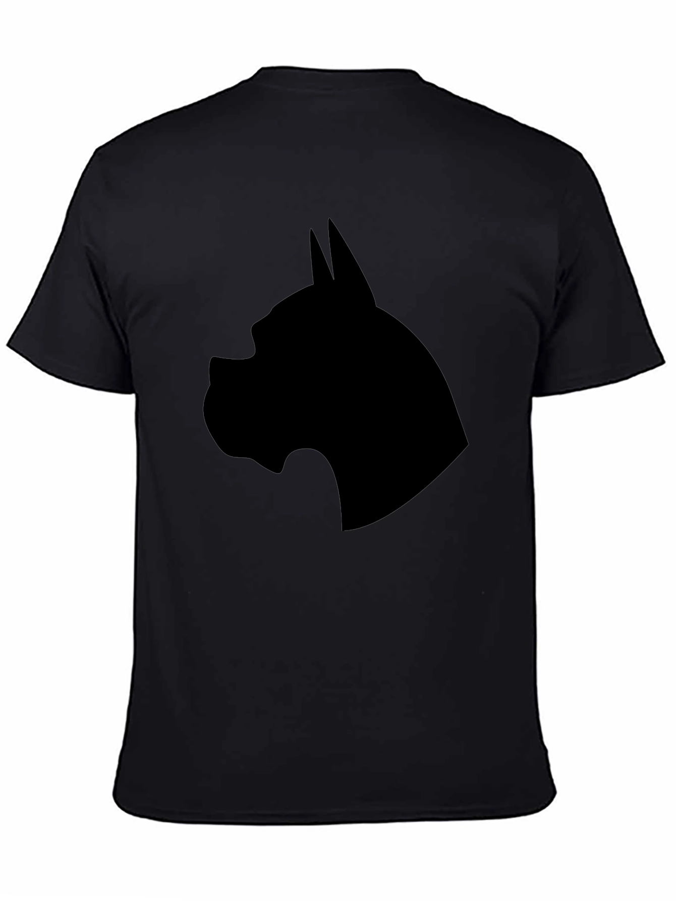 Black Men's Black Dog Breed Silhouette Graphic T-Shirt view 4