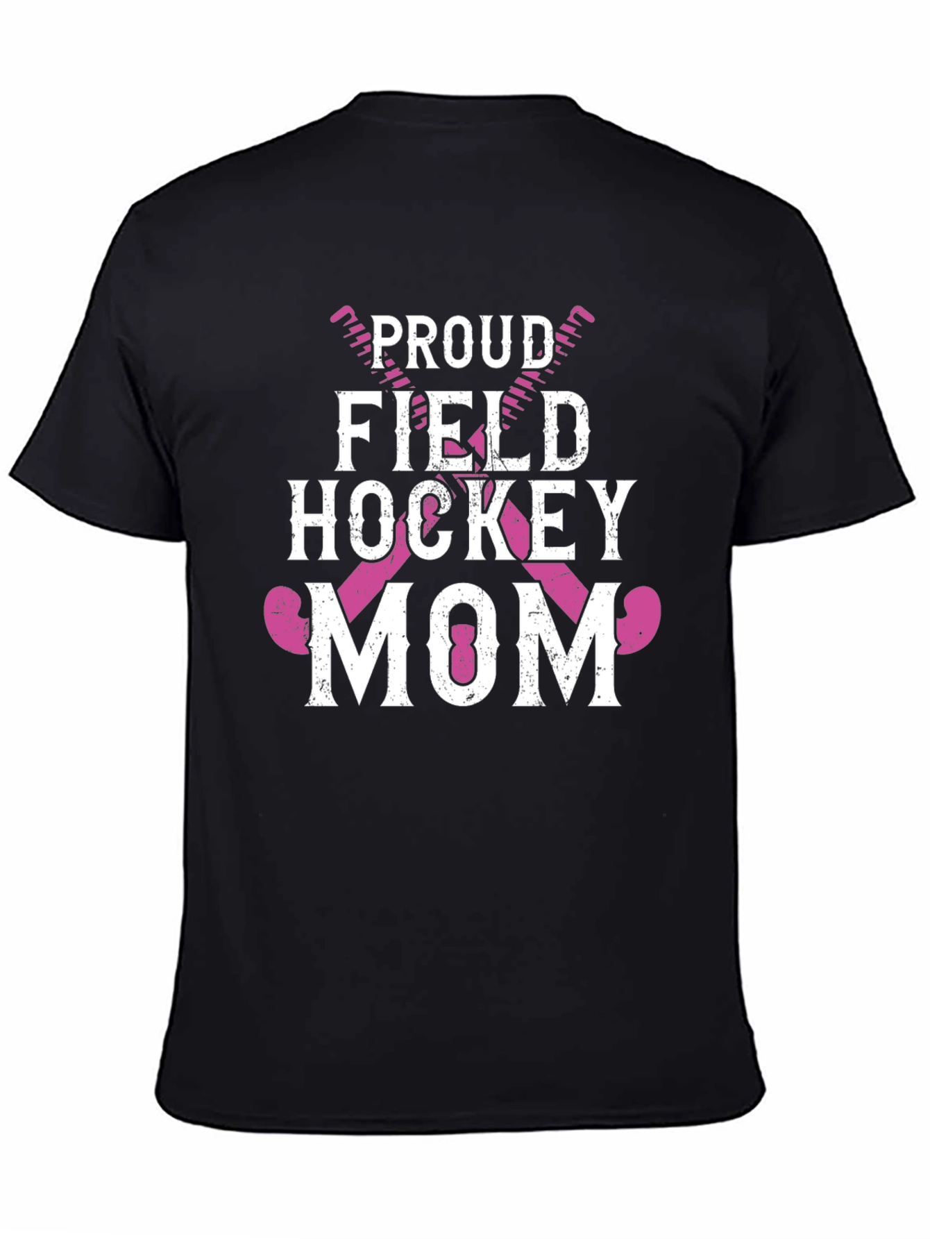 Black Proud Field Hockey Mom Graphic T-Shirt view 4