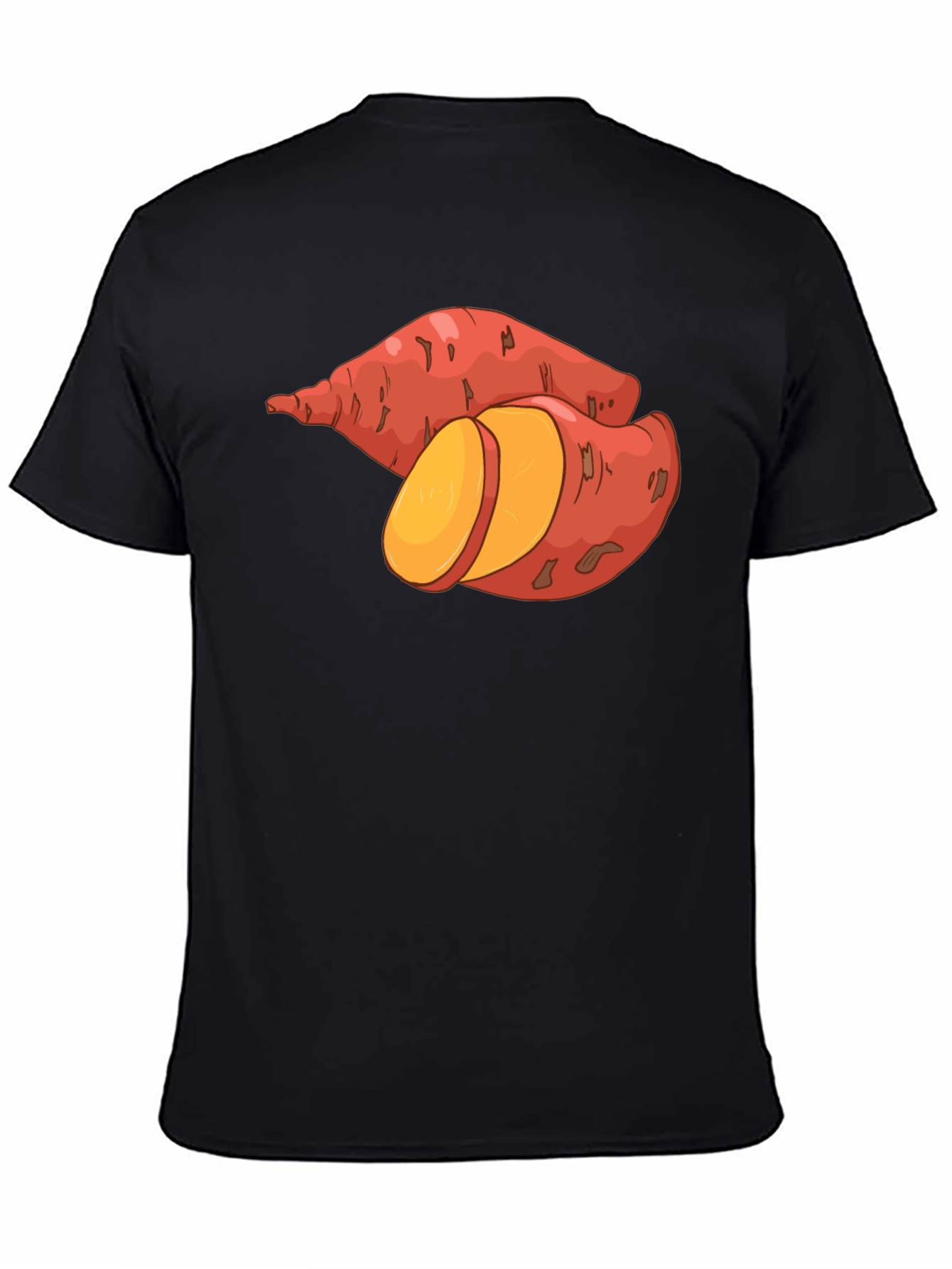 Black Sweet Potato Graphic Tee - Black Unisex T-Shirt view 4