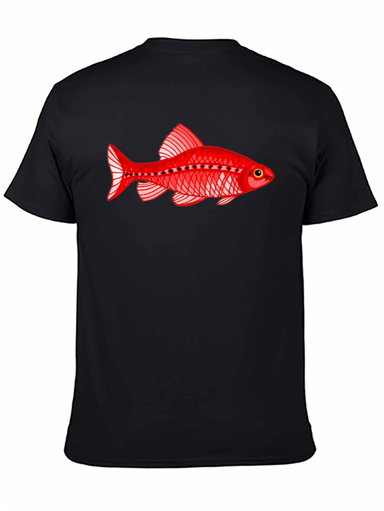 Black Red Fish Graphic T-Shirt view 4