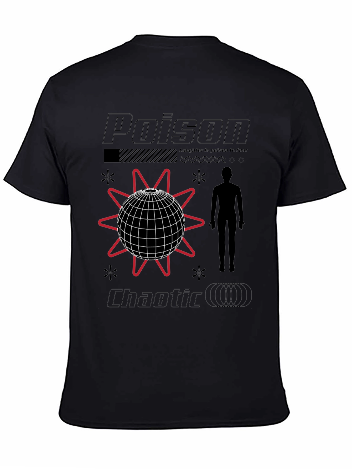 Black Poison Chaotic Graphic Tee - Trendy Streetwear view 4