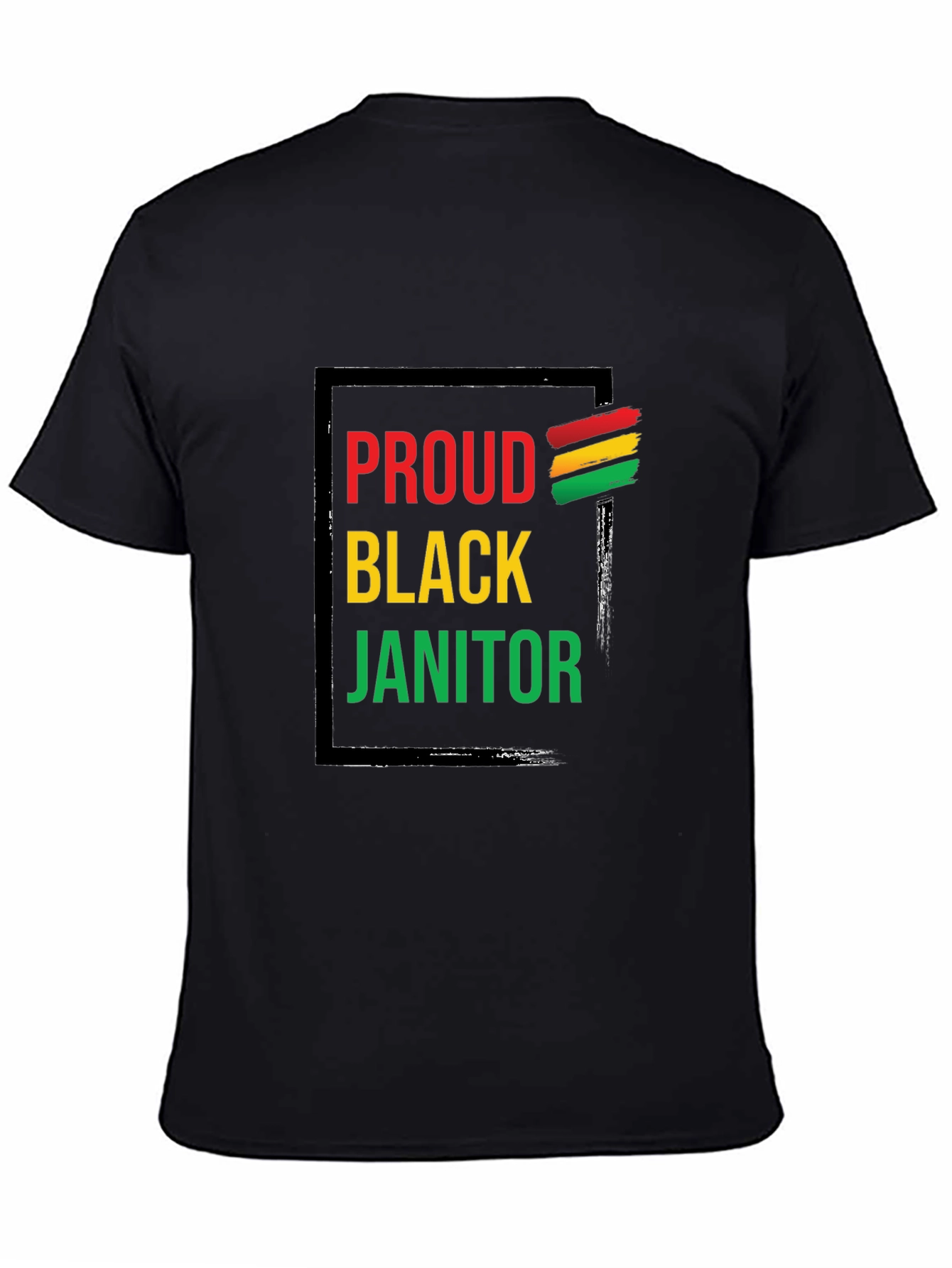 Black Proud Black Janitor T-Shirt view 4