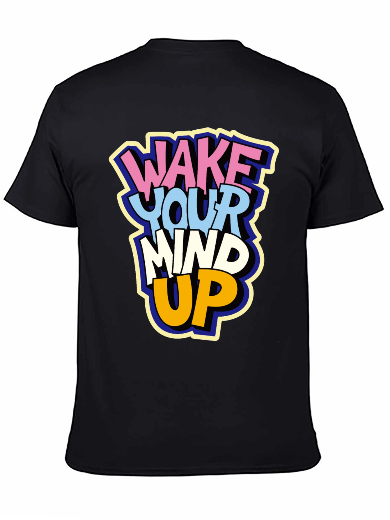 Black Wake Your Mind Up Graphic T-Shirt view 4