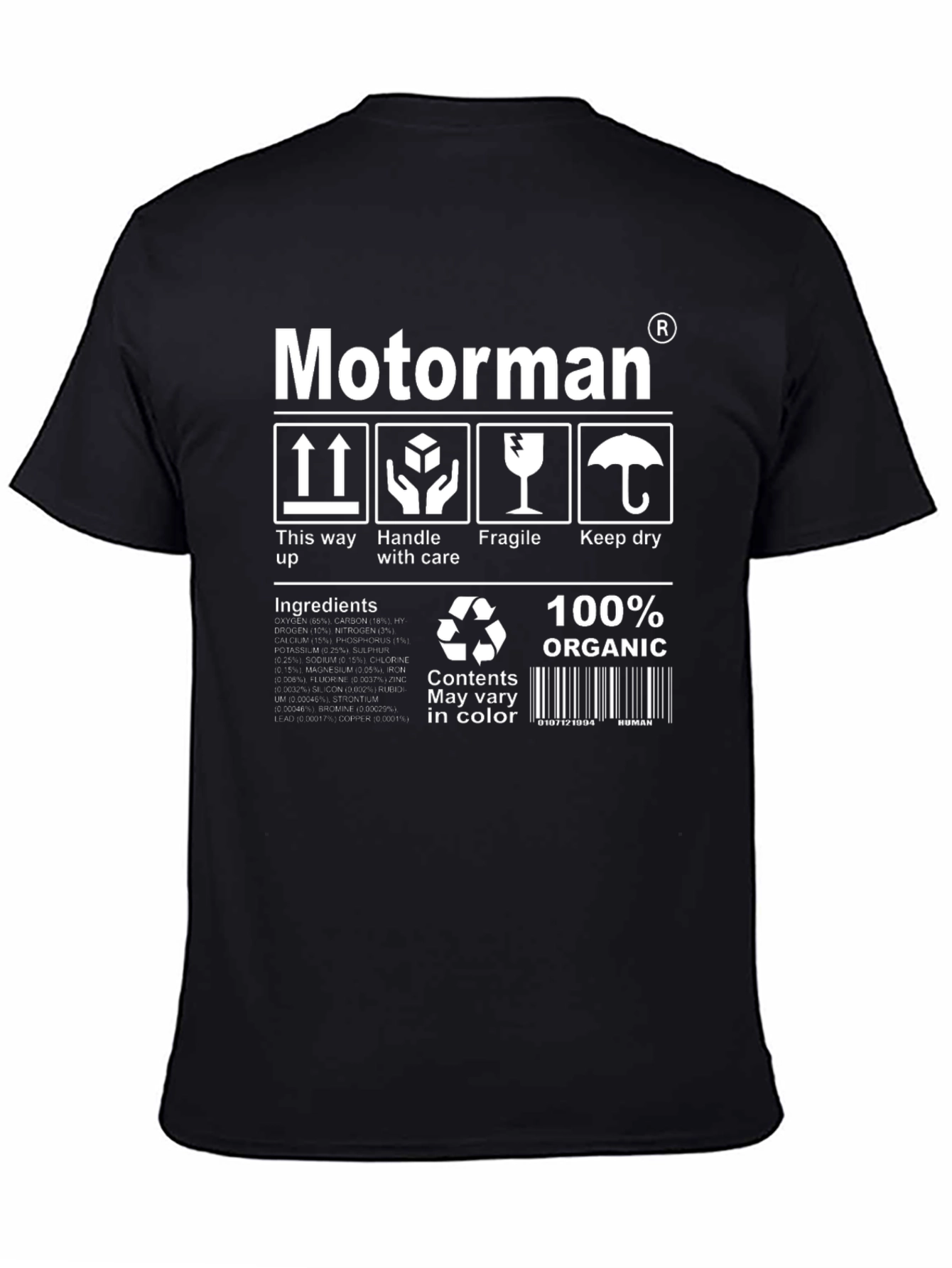 Black Motorman Organic Cotton T-Shirt view 4