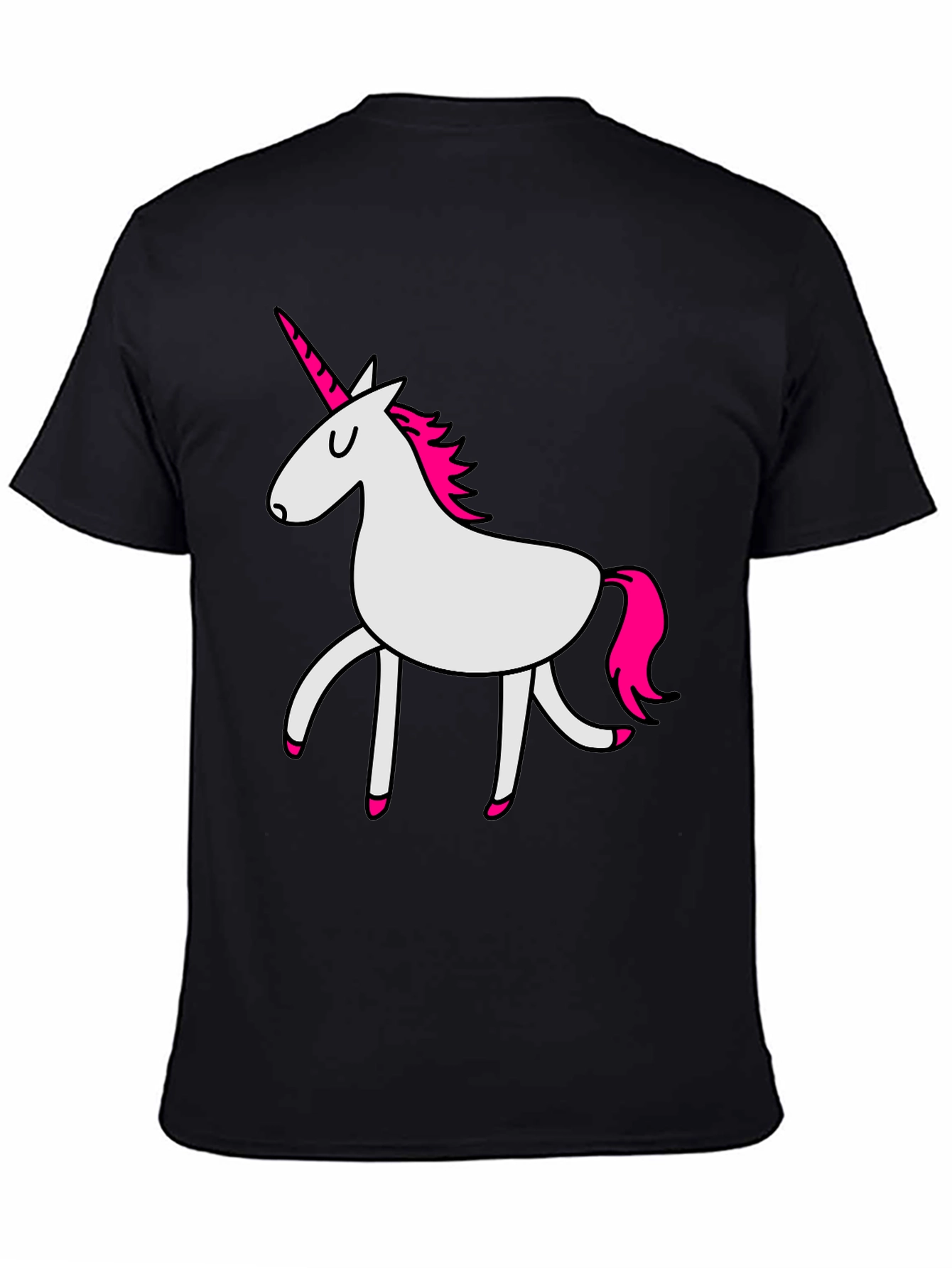 Black Unicorn Graphic T-Shirt - Black Crew Neck Tee view 4