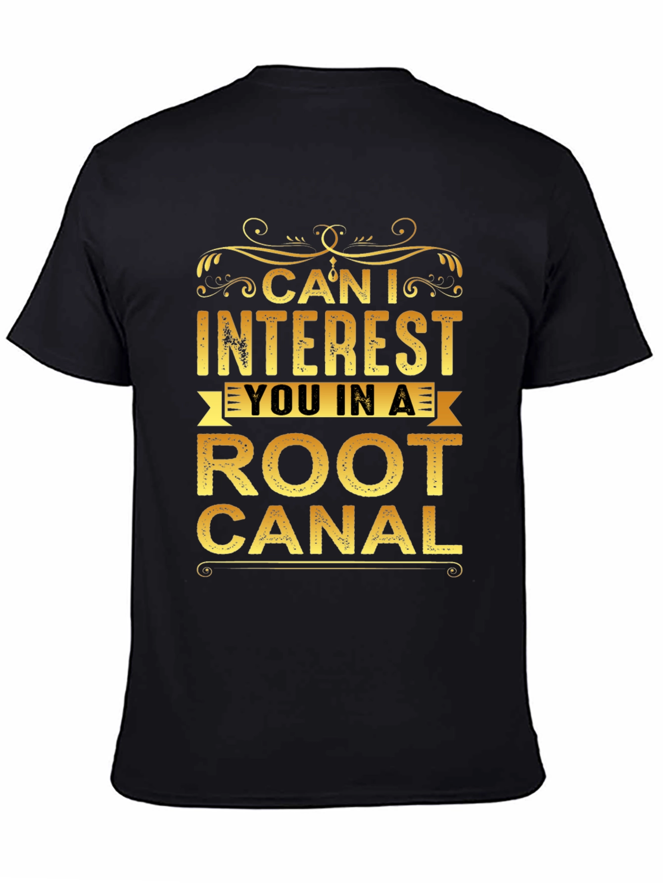 Black Funny Root Canal T-Shirt view 4