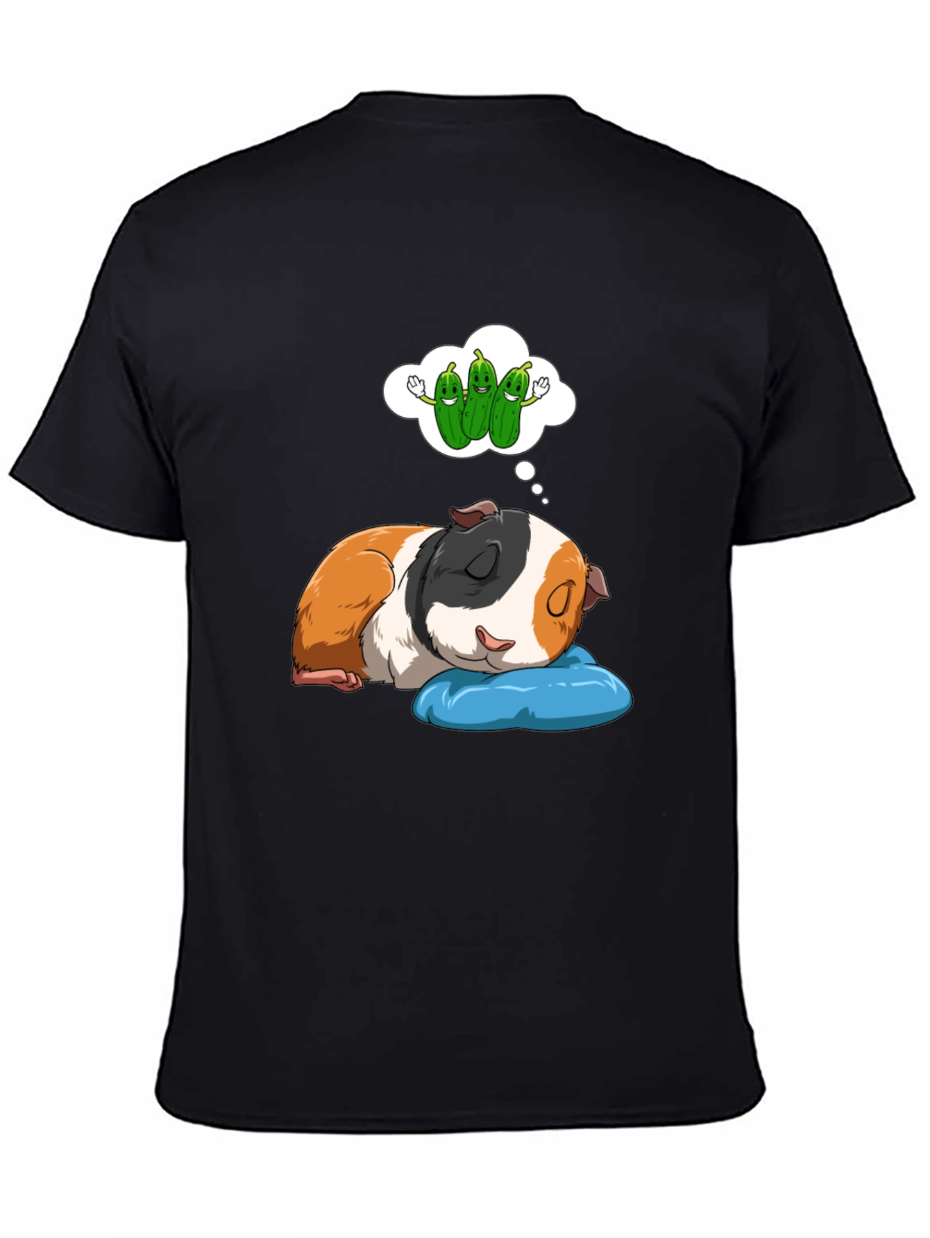 Black Dreaming Guinea Pig T-Shirt - Cute Pet Lover Tee view 4