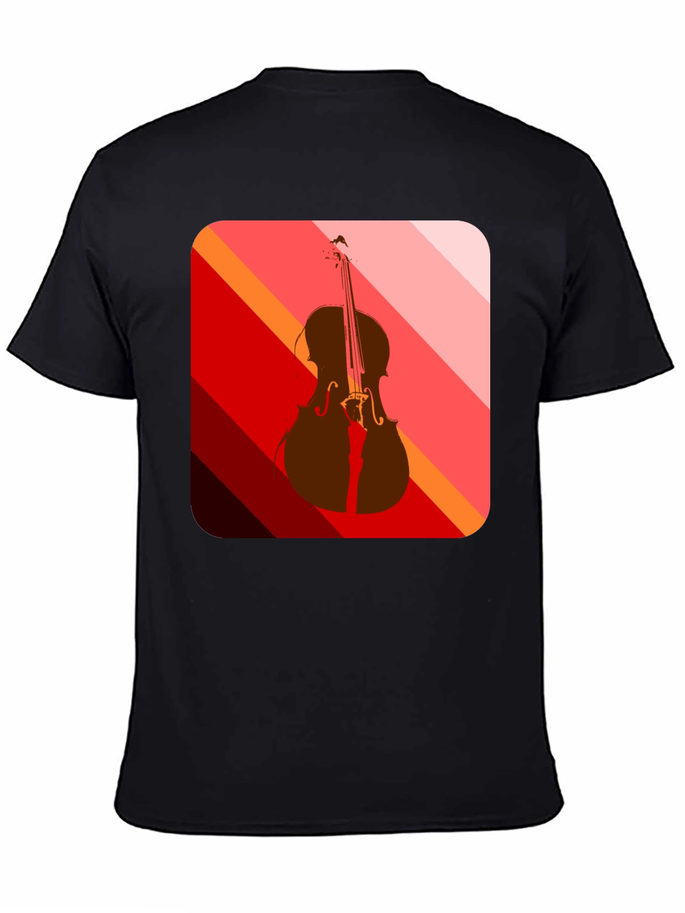 Black Abstract Cello Graphic Tee - Black view 4