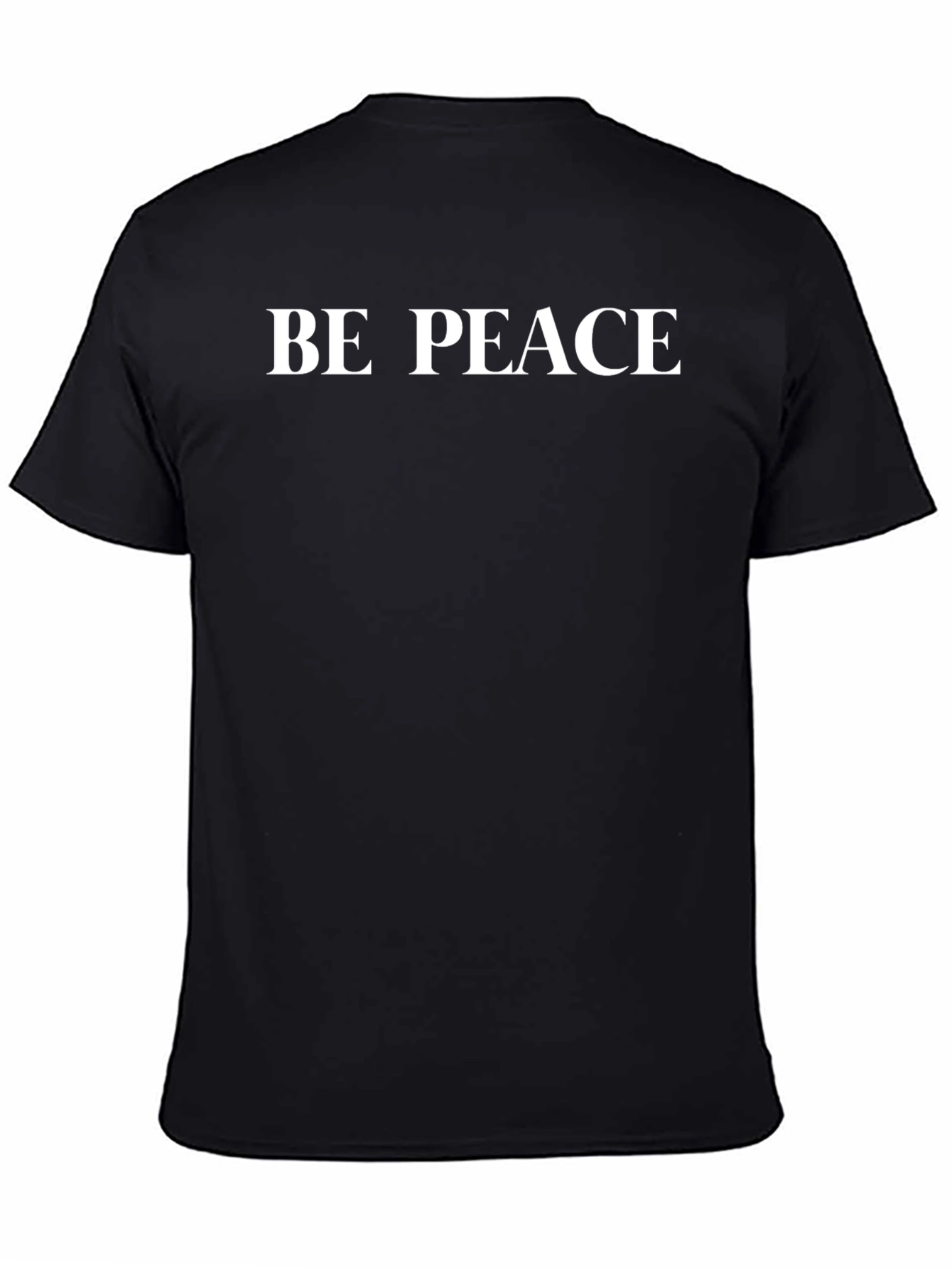 Black Be Peace Black Cotton Graphic Tee view 4