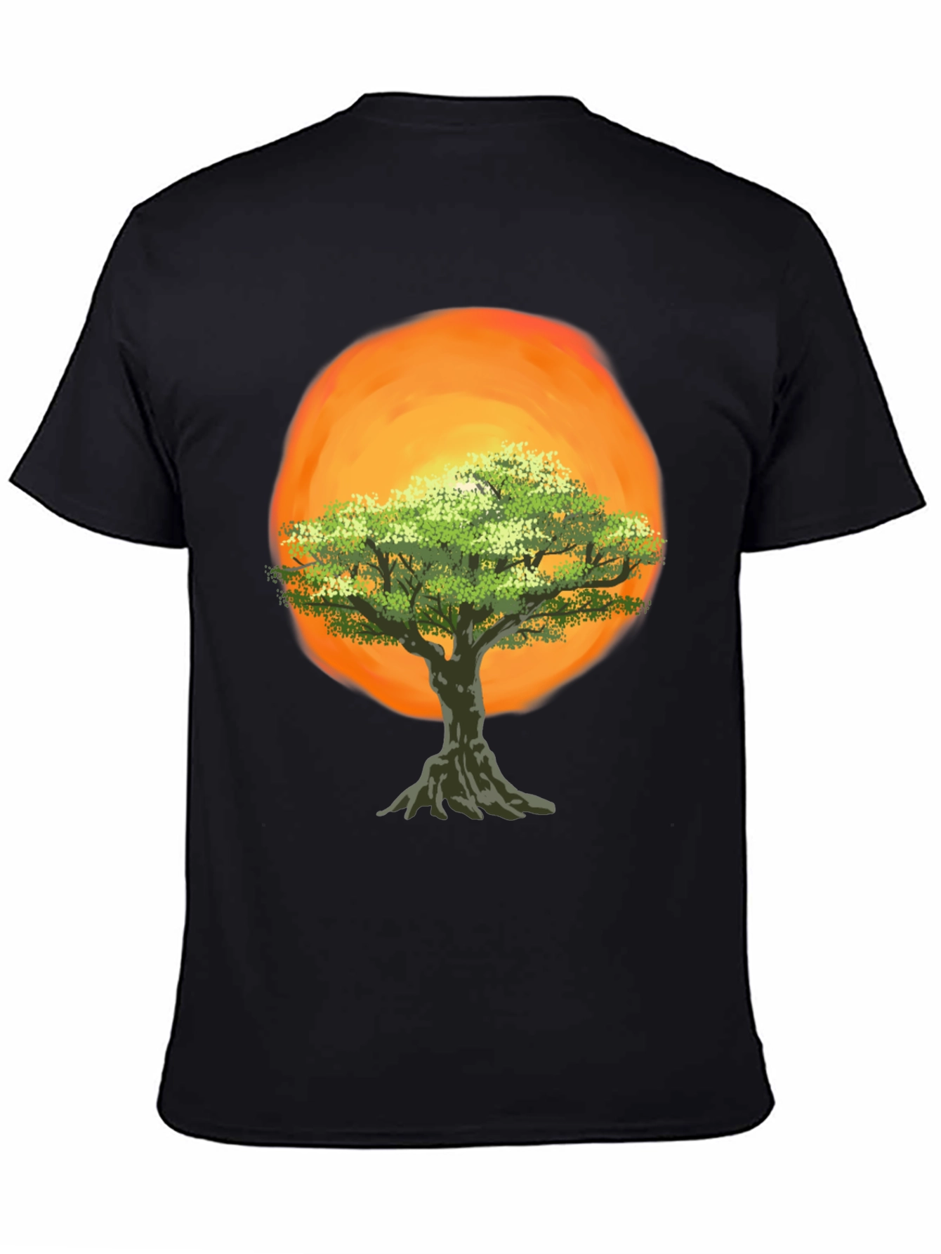Black Tree of Life Graphic Tee - Sunset Design view 4