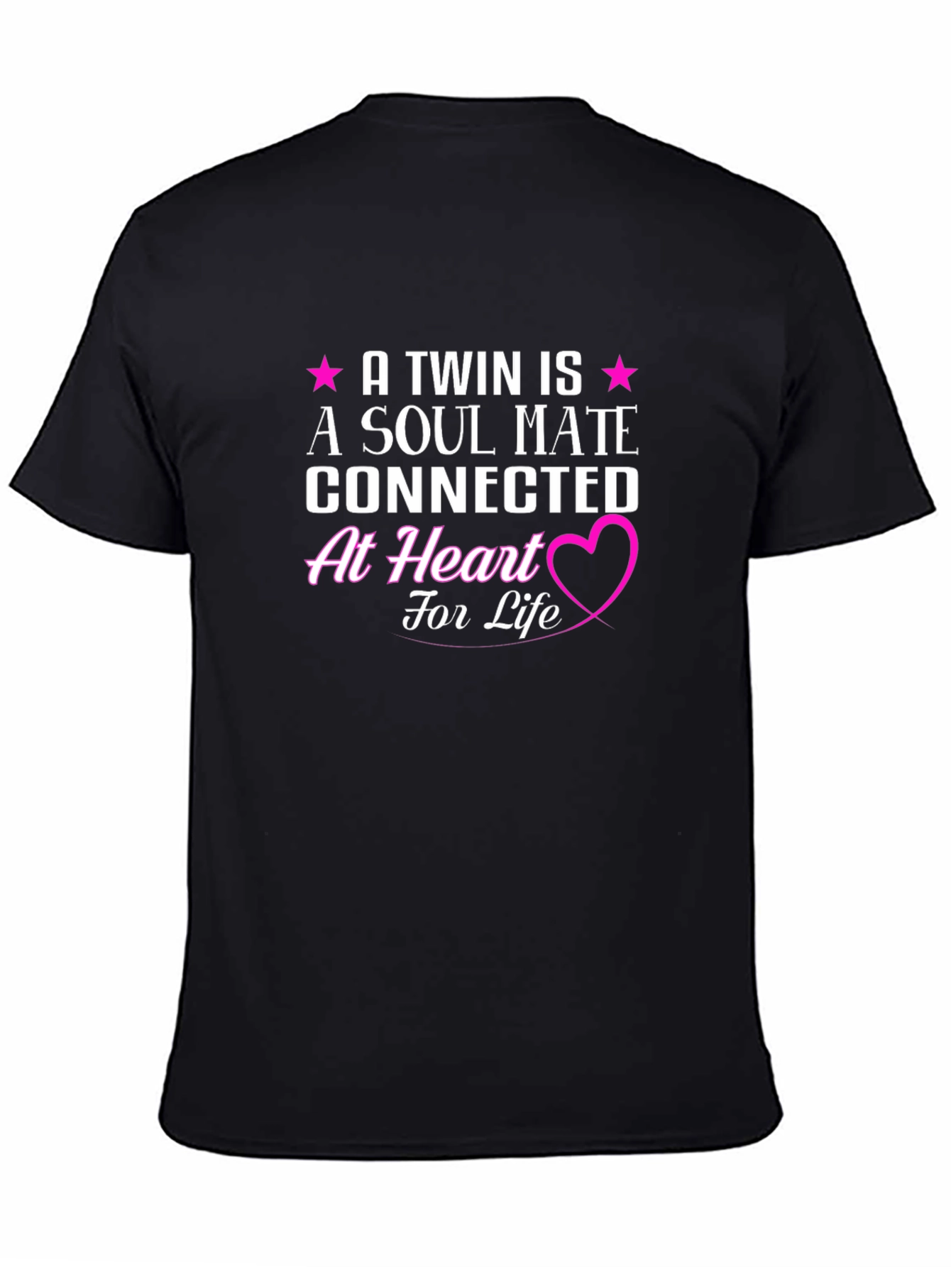 Black Twin Soul Mate Heart T-Shirt view 4