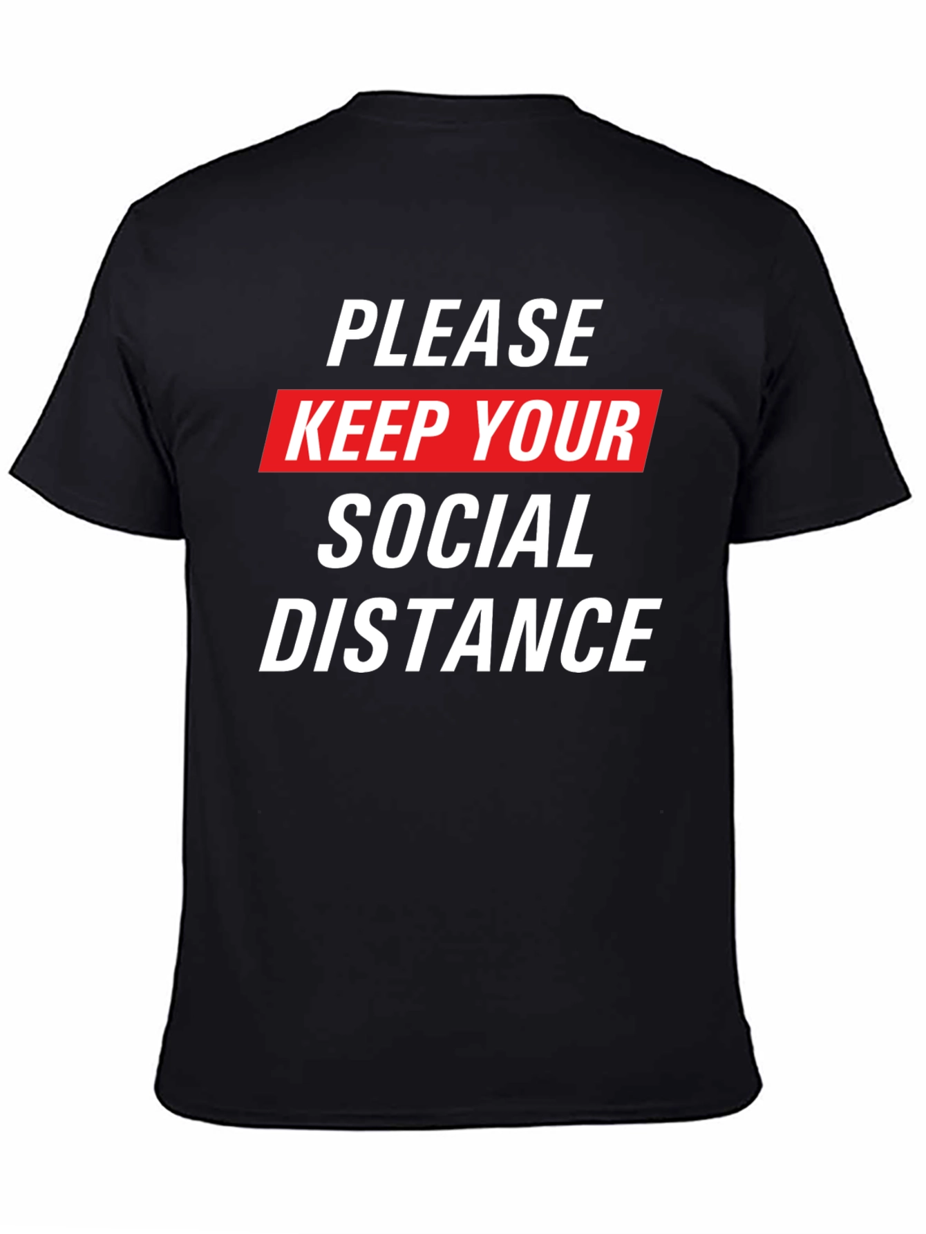 Black Social Distance Graphic Tee view 4