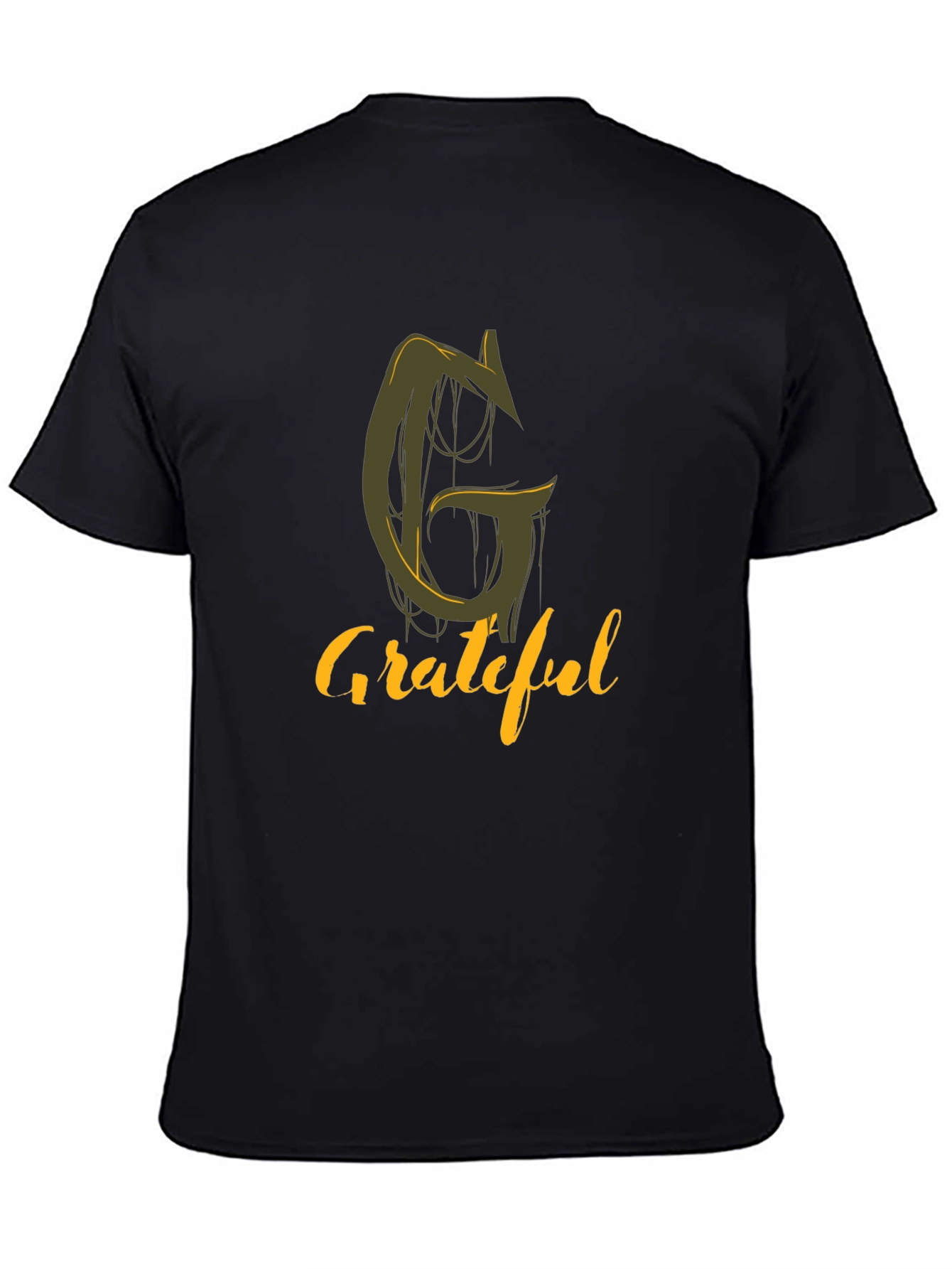 Black Grateful Graphic Tee - Stylish Black T-Shirt view 4
