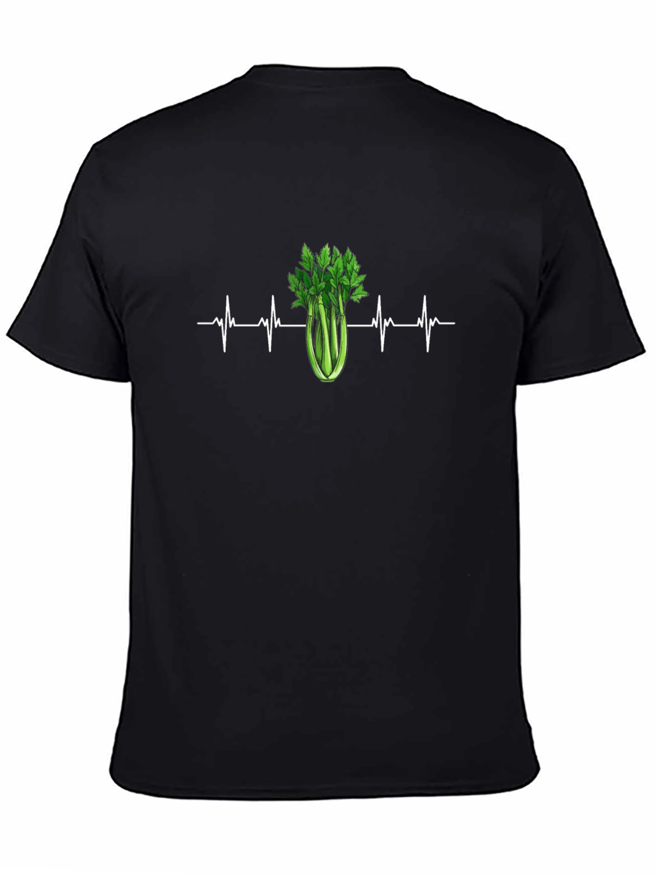 Black Celery Heartbeat T-Shirt - Healthy Living Tee view 4