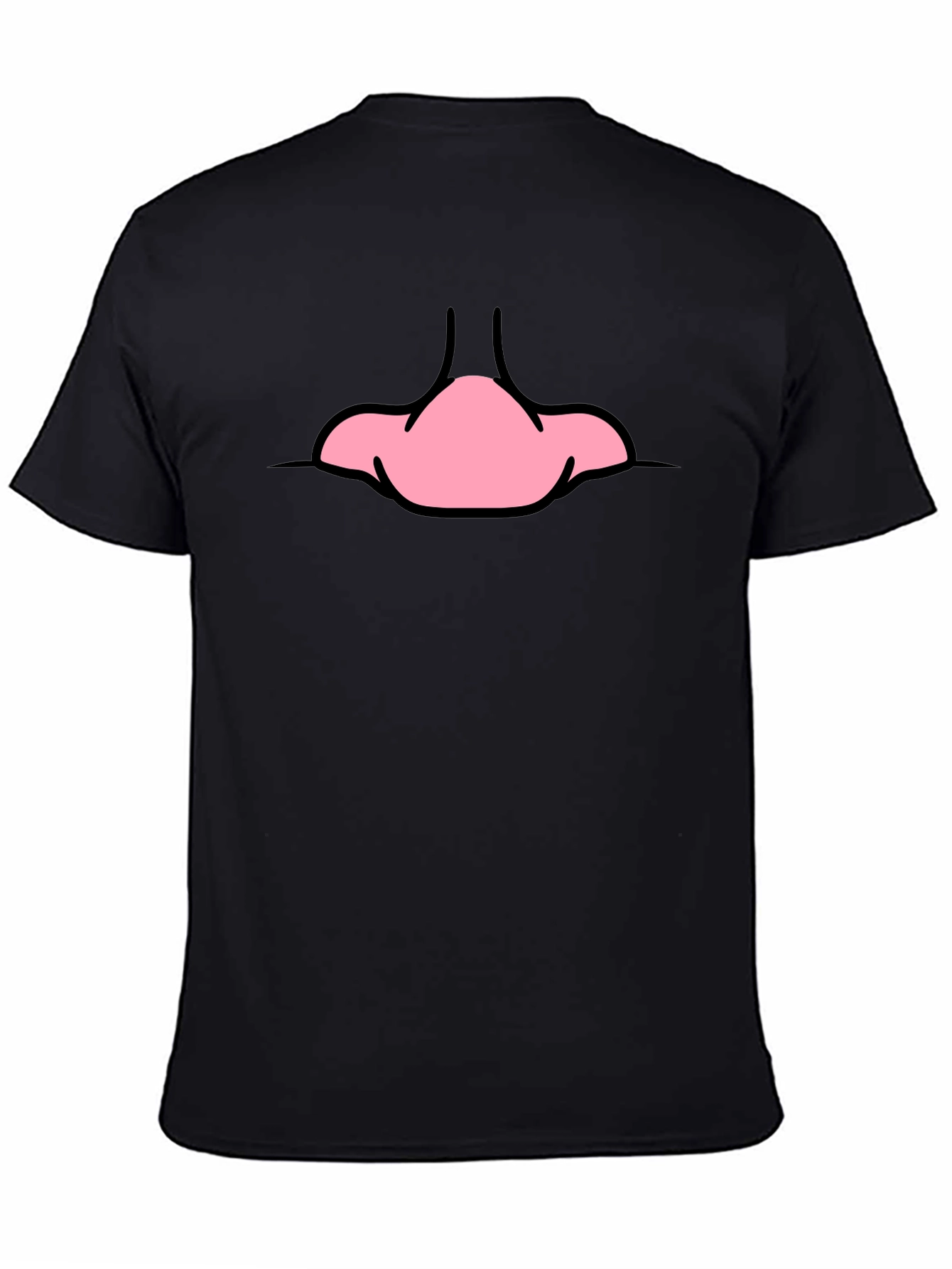 Black Funny Cartoon Nose Black T-Shirt view 4