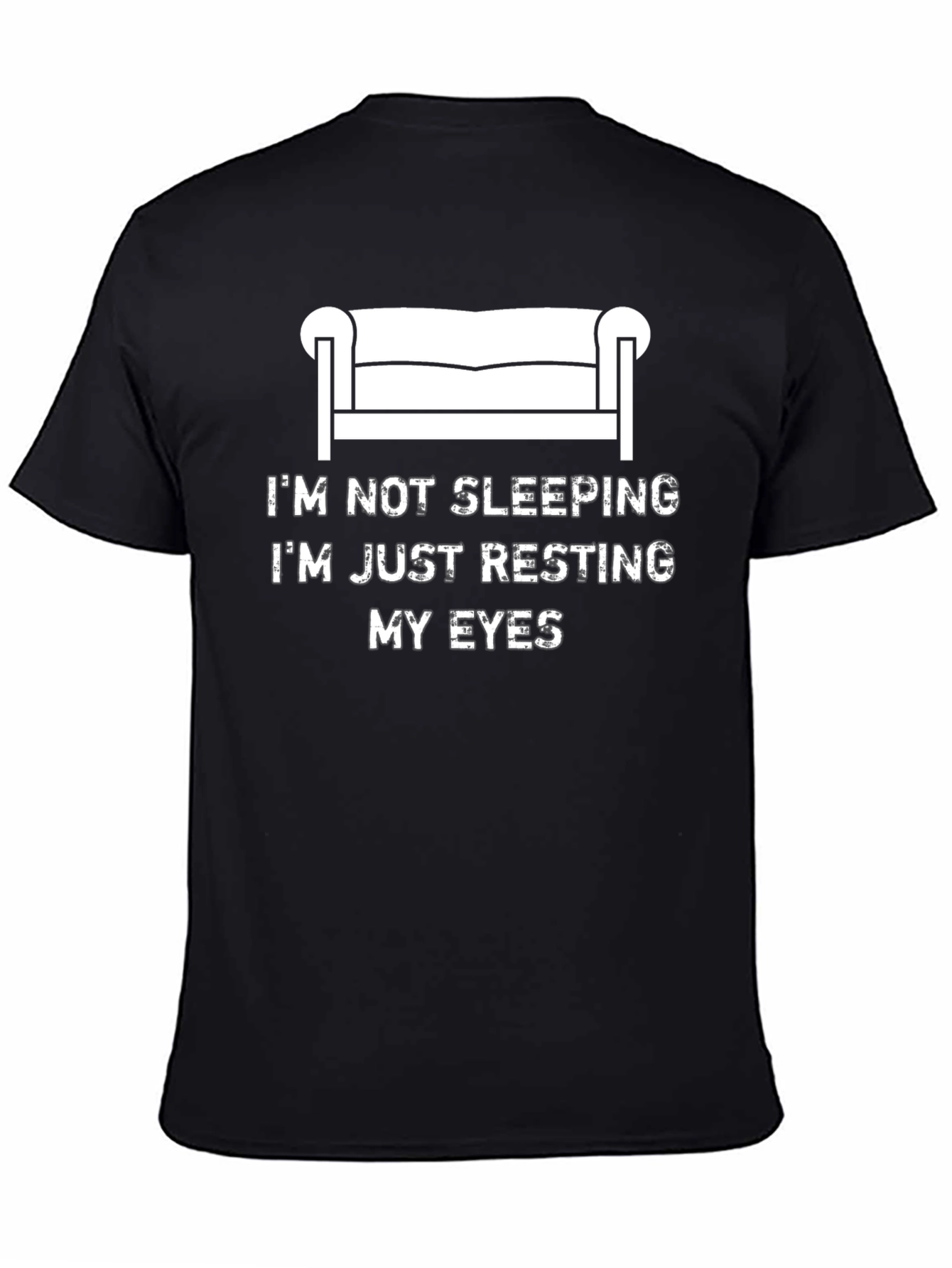 Black Resting My Eyes Funny Graphic T-Shirt view 4