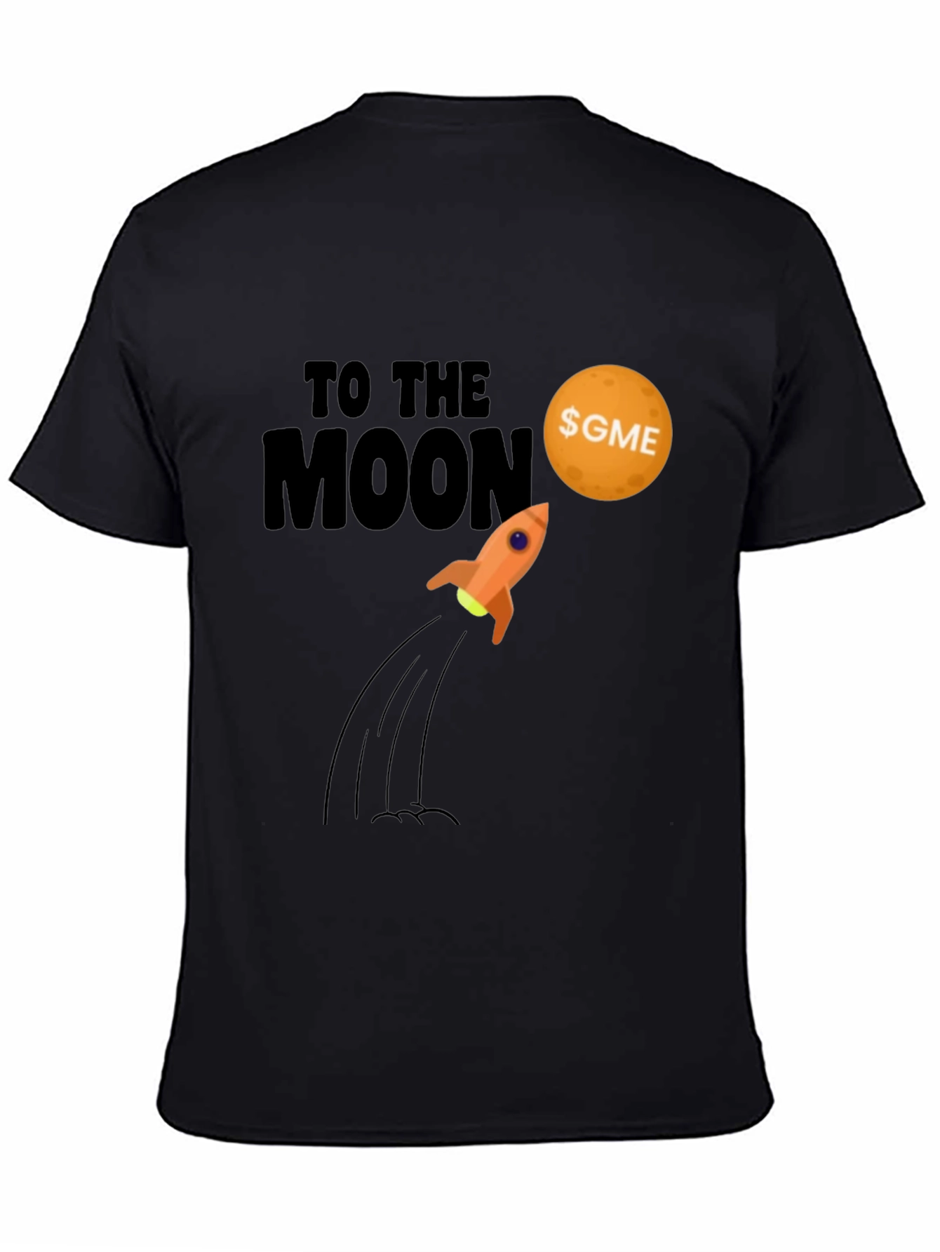 Black GME To The Moon Black T-Shirt view 4