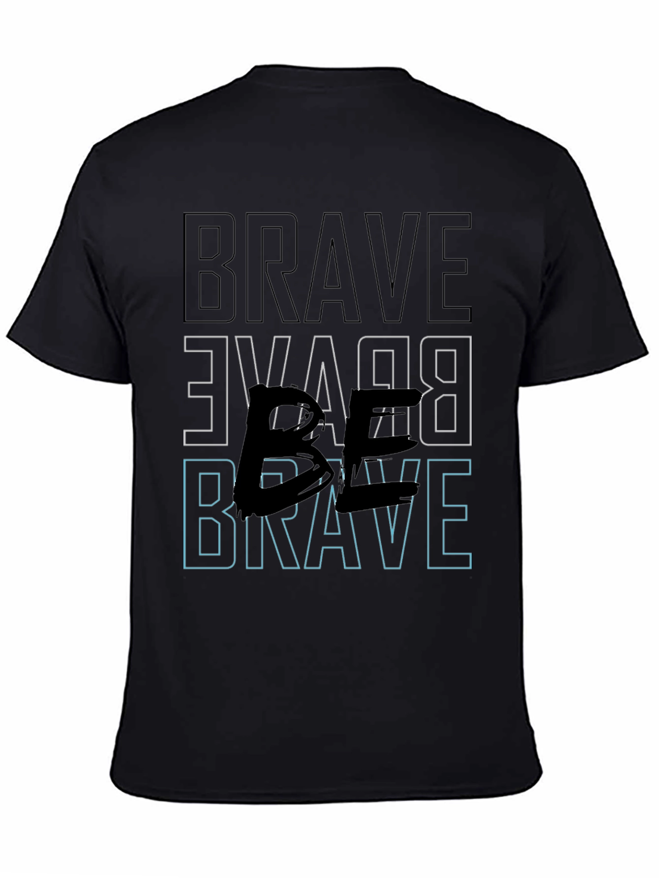 Black Brave Graphic Tee - Bold Black Print view 4