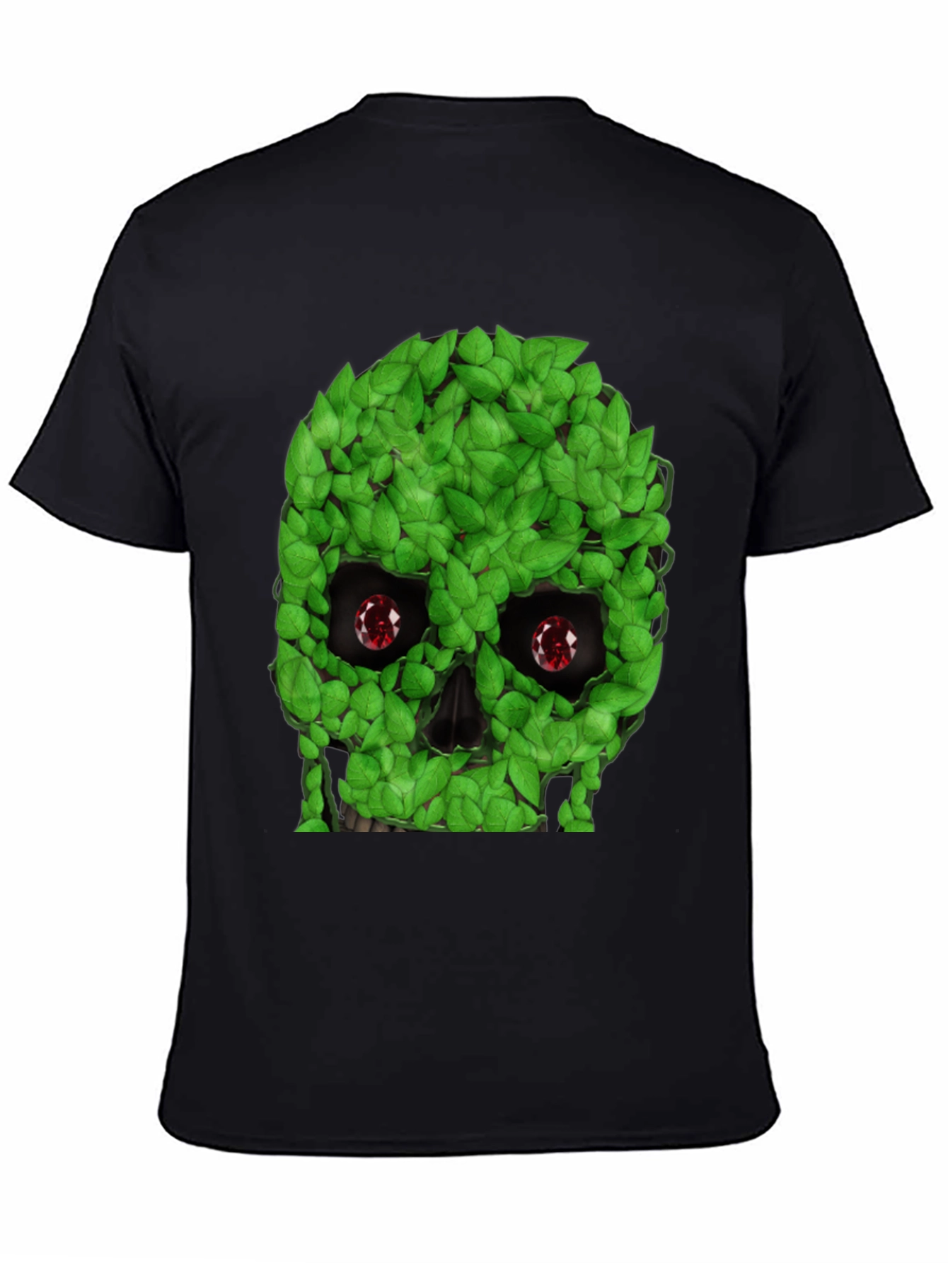 Black Leaf Skull Graphic T-Shirt - Unique Design view 4