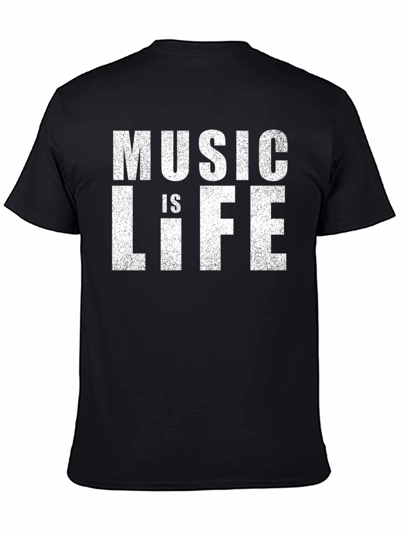 Black Music is Life T-Shirt - Black Cotton Tee view 4
