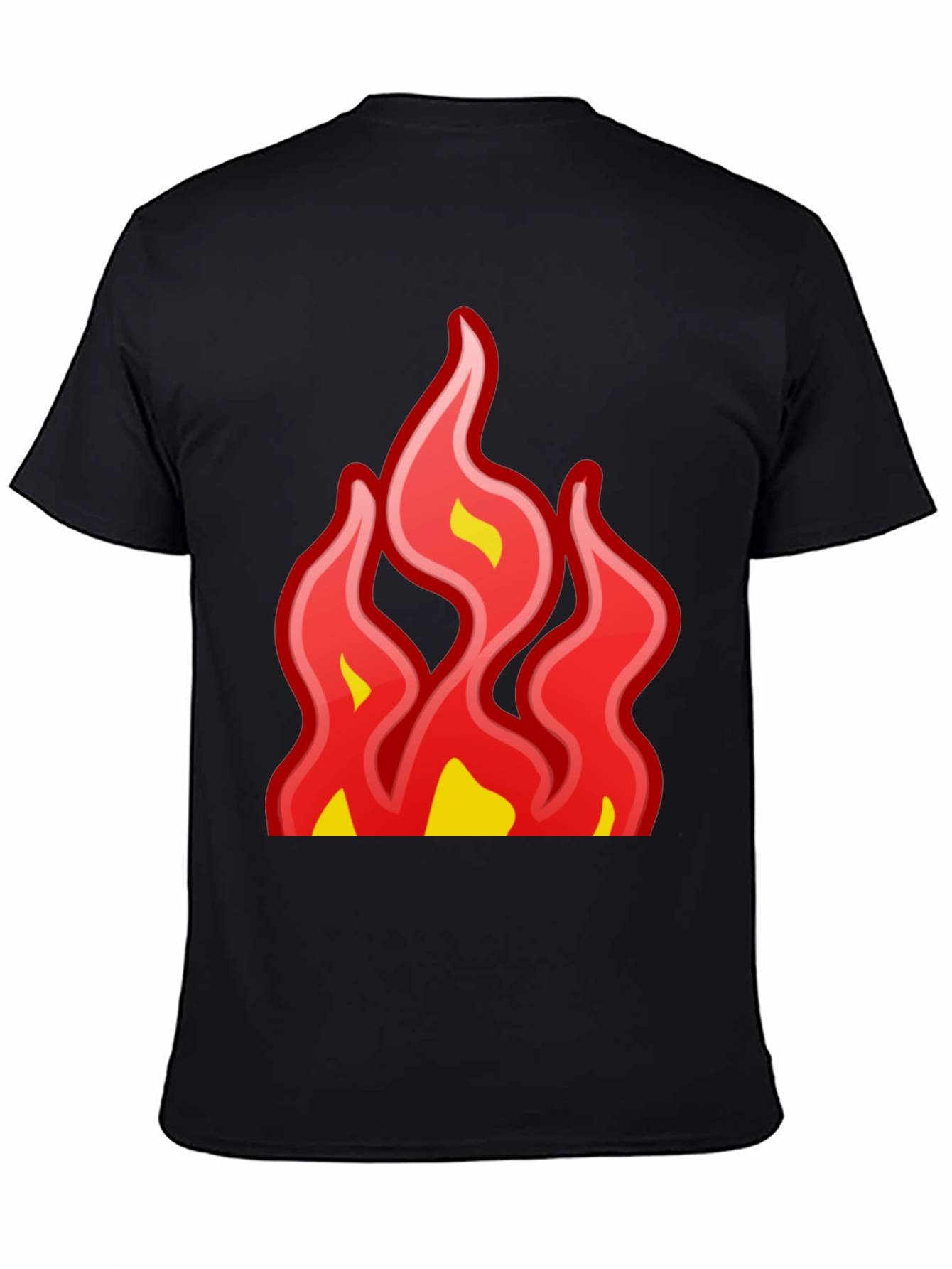 Black Fiery Graphic Tee - Bold Statement T-Shirt view 4