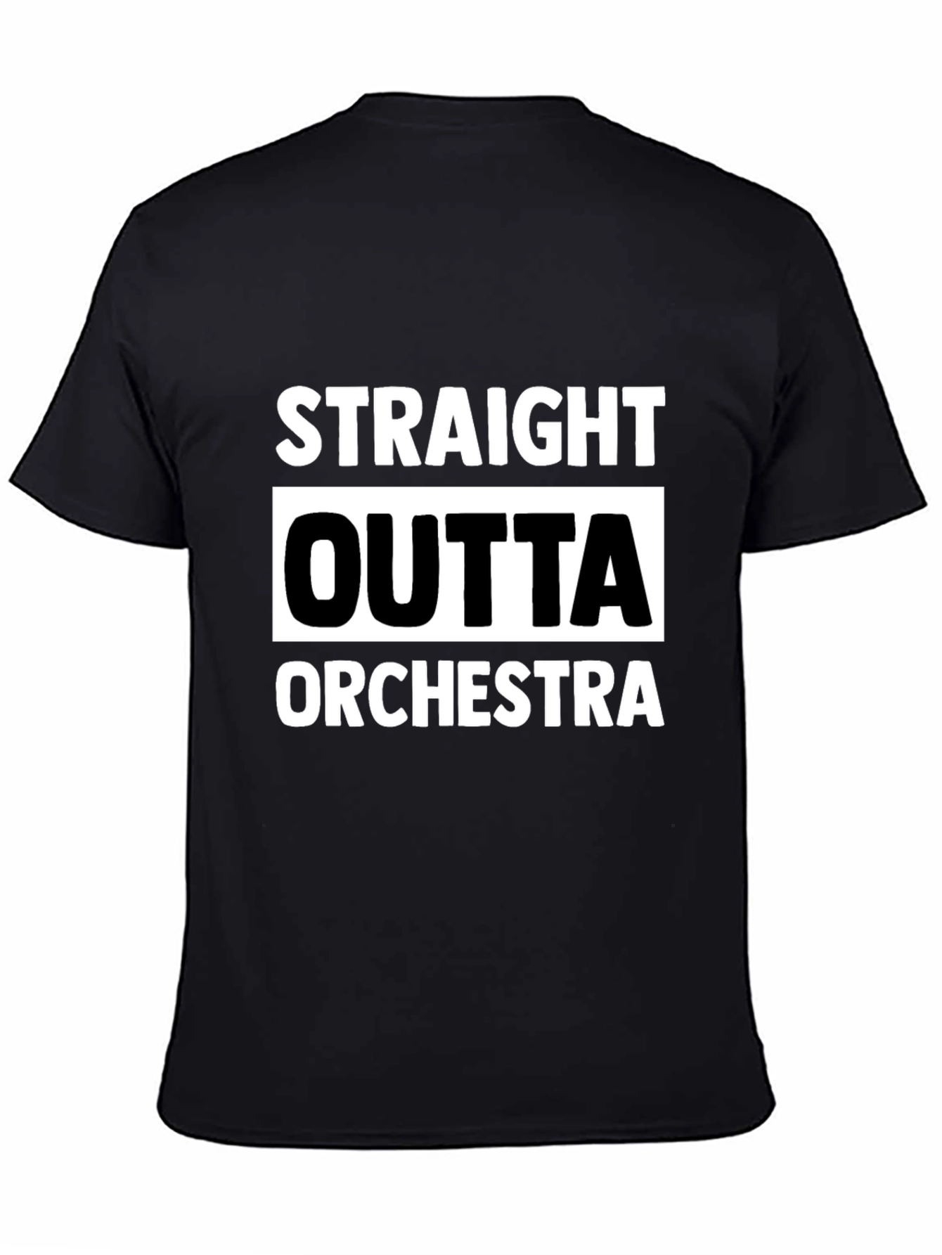 Black Straight Outta Orchestra Black T-Shirt view 4