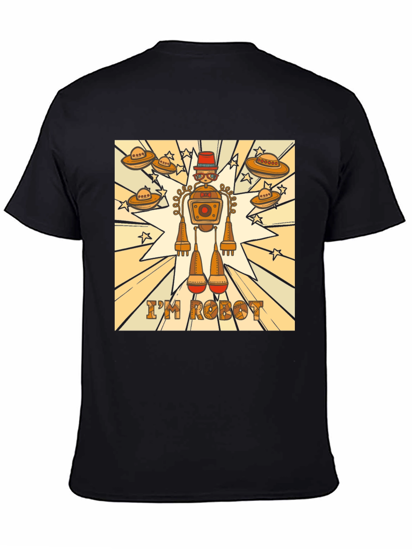 Black I'm Robot Graphic T-Shirt - Sci-Fi Fun! view 4