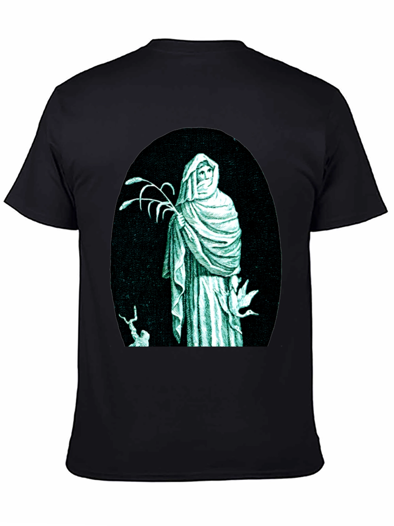 Black Mystic Figure Graphic T-Shirt view 4