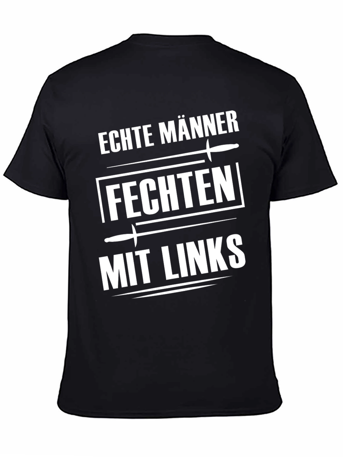 Black Echte Männer Fechten Mit Links T-Shirt view 4