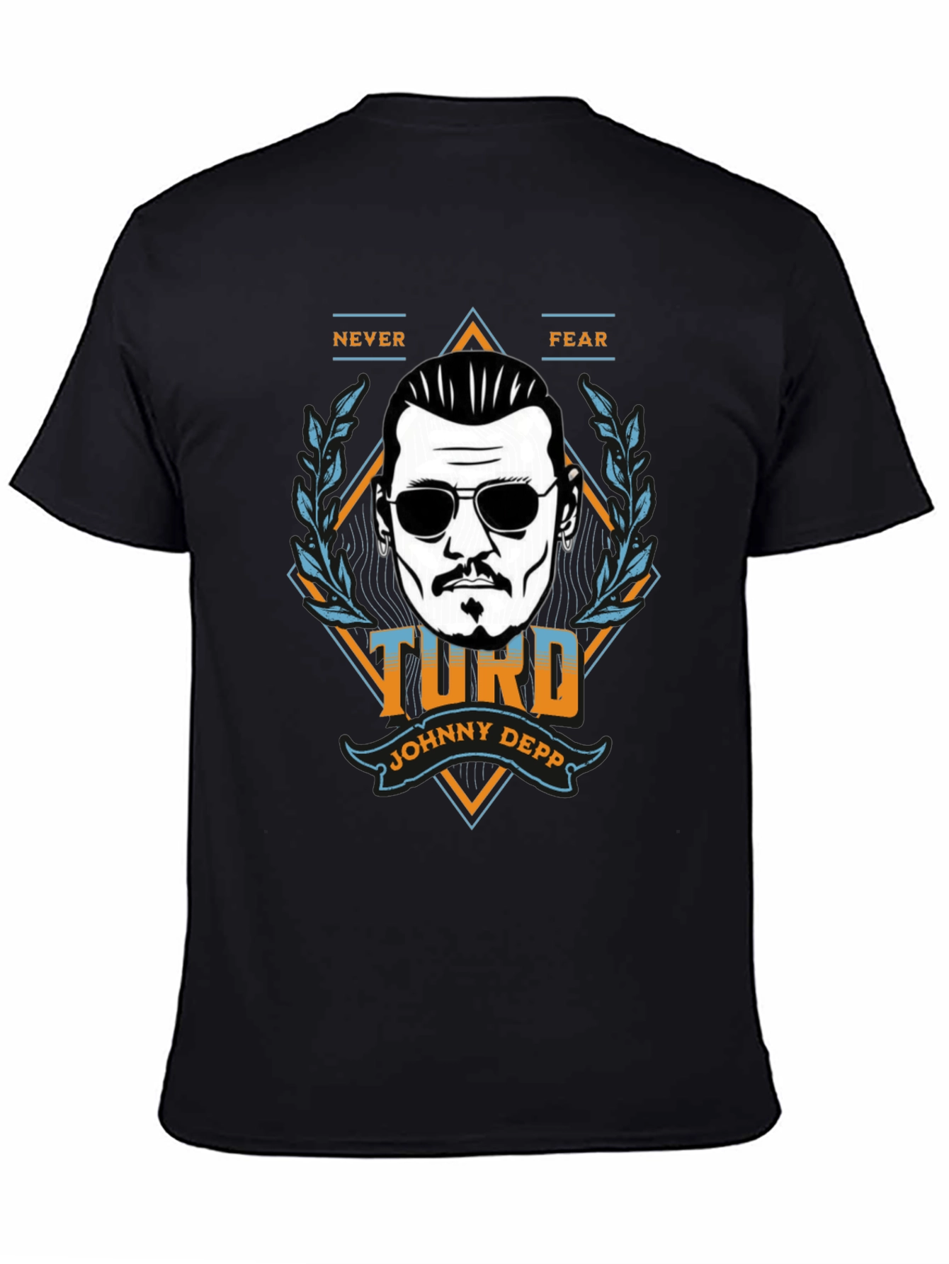 Black Johnny Depp 'Turd' Graphic T-Shirt - Never Fear view 4
