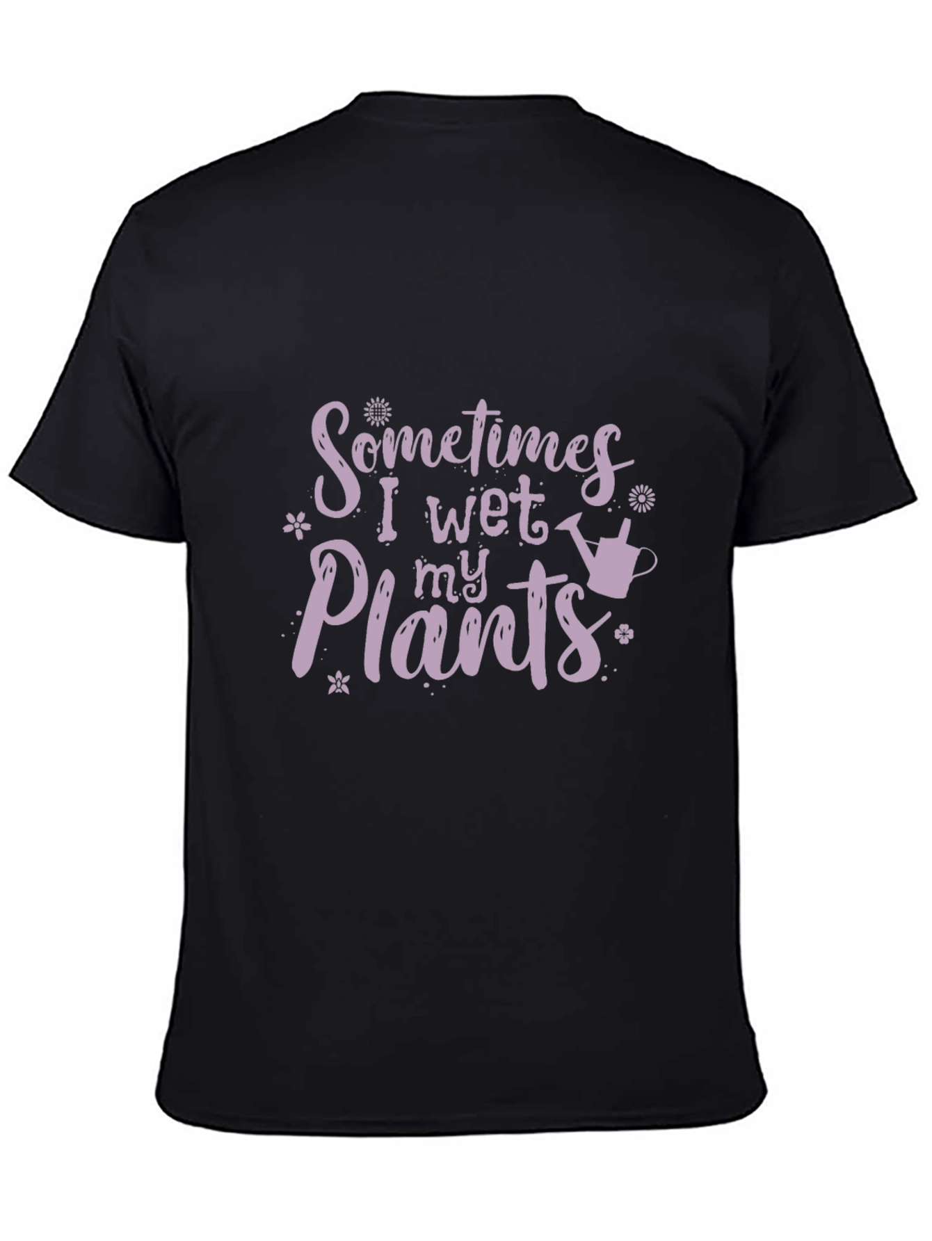 Black Funny Gardening T-Shirt - I Wet My Plants view 4