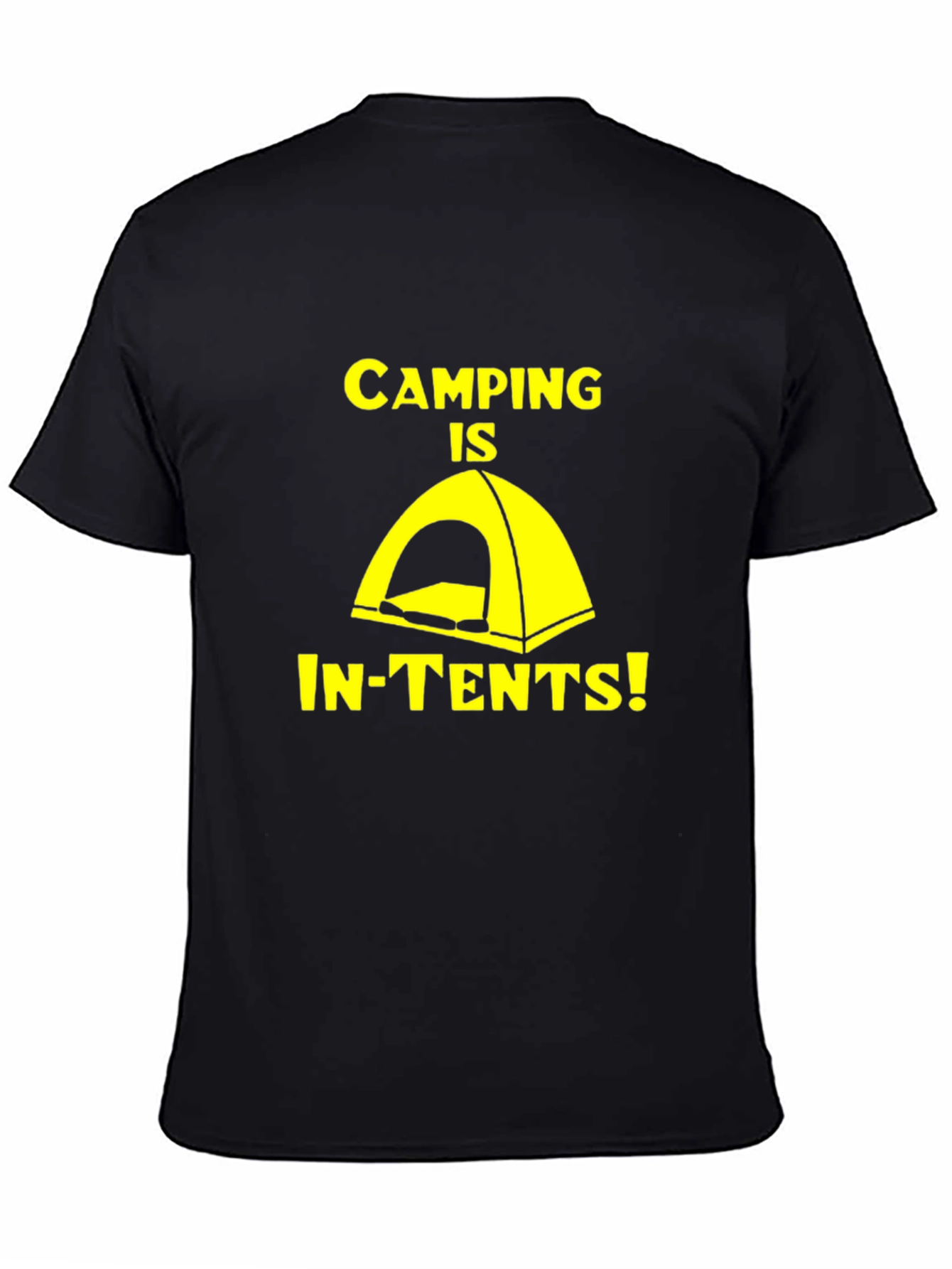 Black Camping Is In-Tents! Novelty Graphic T-Shirt view 4