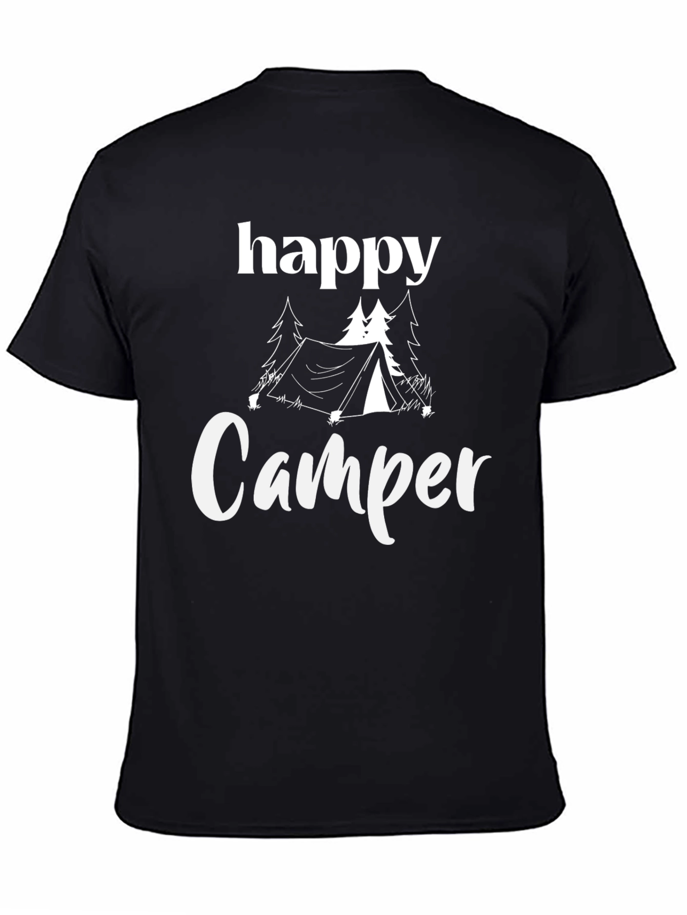 Black Happy Camper T-Shirt - Outdoor Adventure Tee view 4