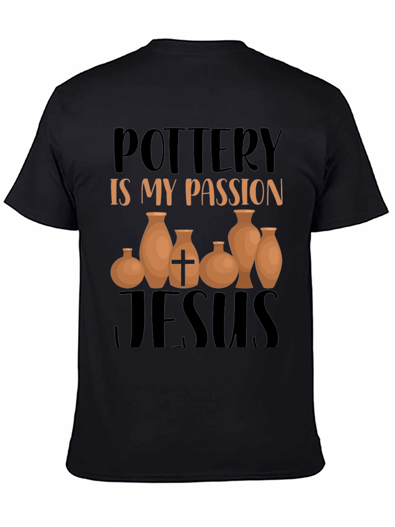 Black Pottery is My Passion Jesus T-Shirt Black view 4