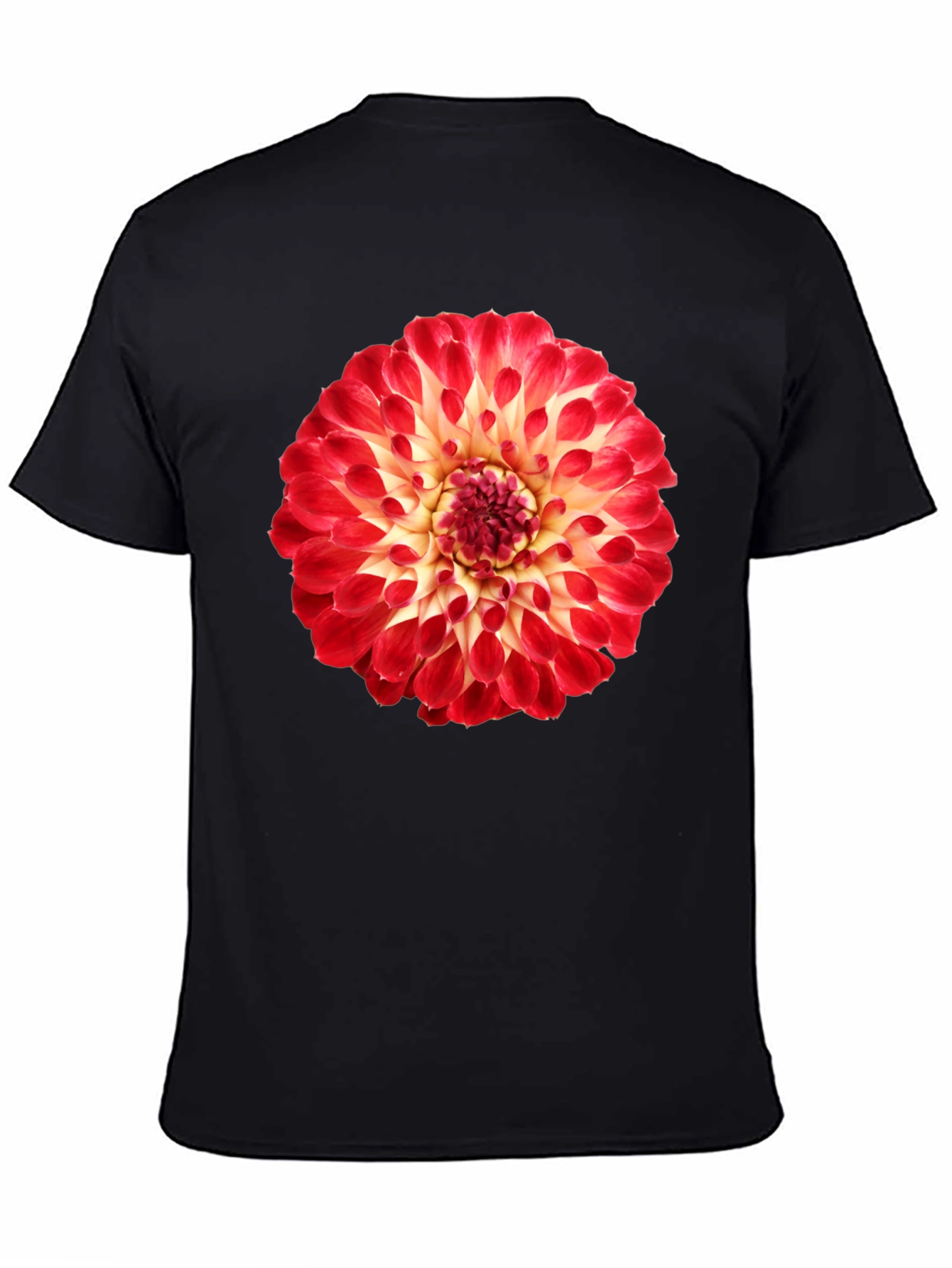 Black Floral Print Tee - Dahlia Design view 4