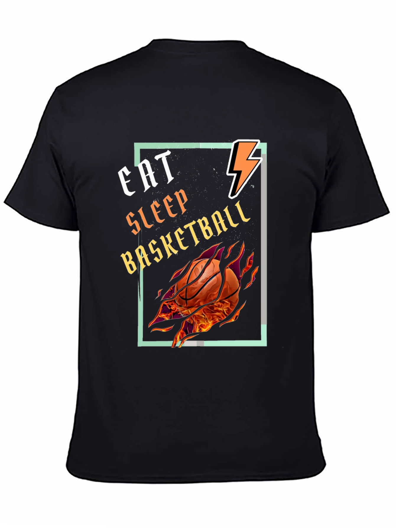 Black Eat Sleep Basketball Graphic Tee - Black T-Shirt view 4