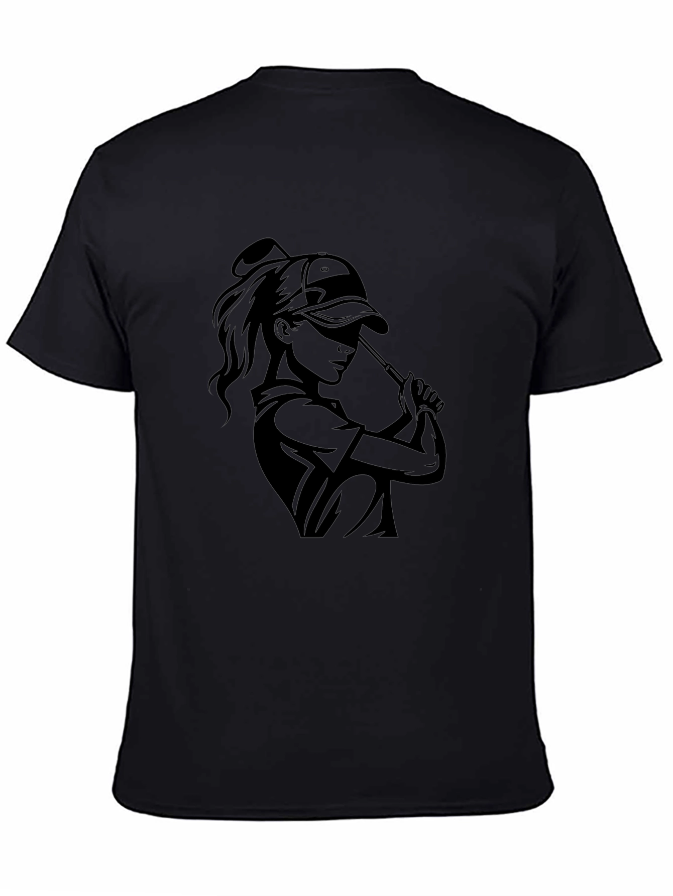 Black Golfer Girl T-Shirt - Sporty Tee view 4